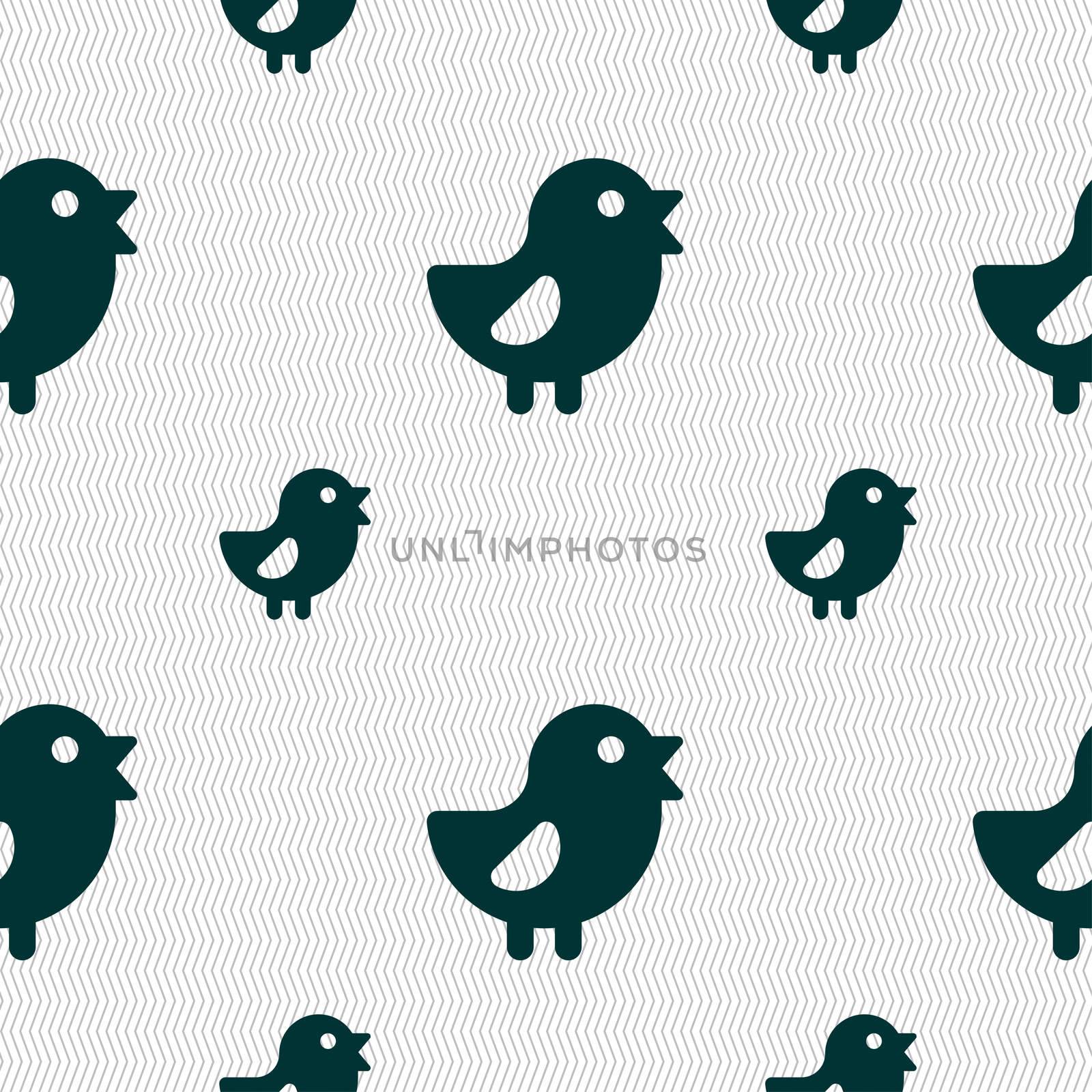 chicken, Bird icon sign. Seamless pattern with geometric texture.  by serhii_lohvyniuk