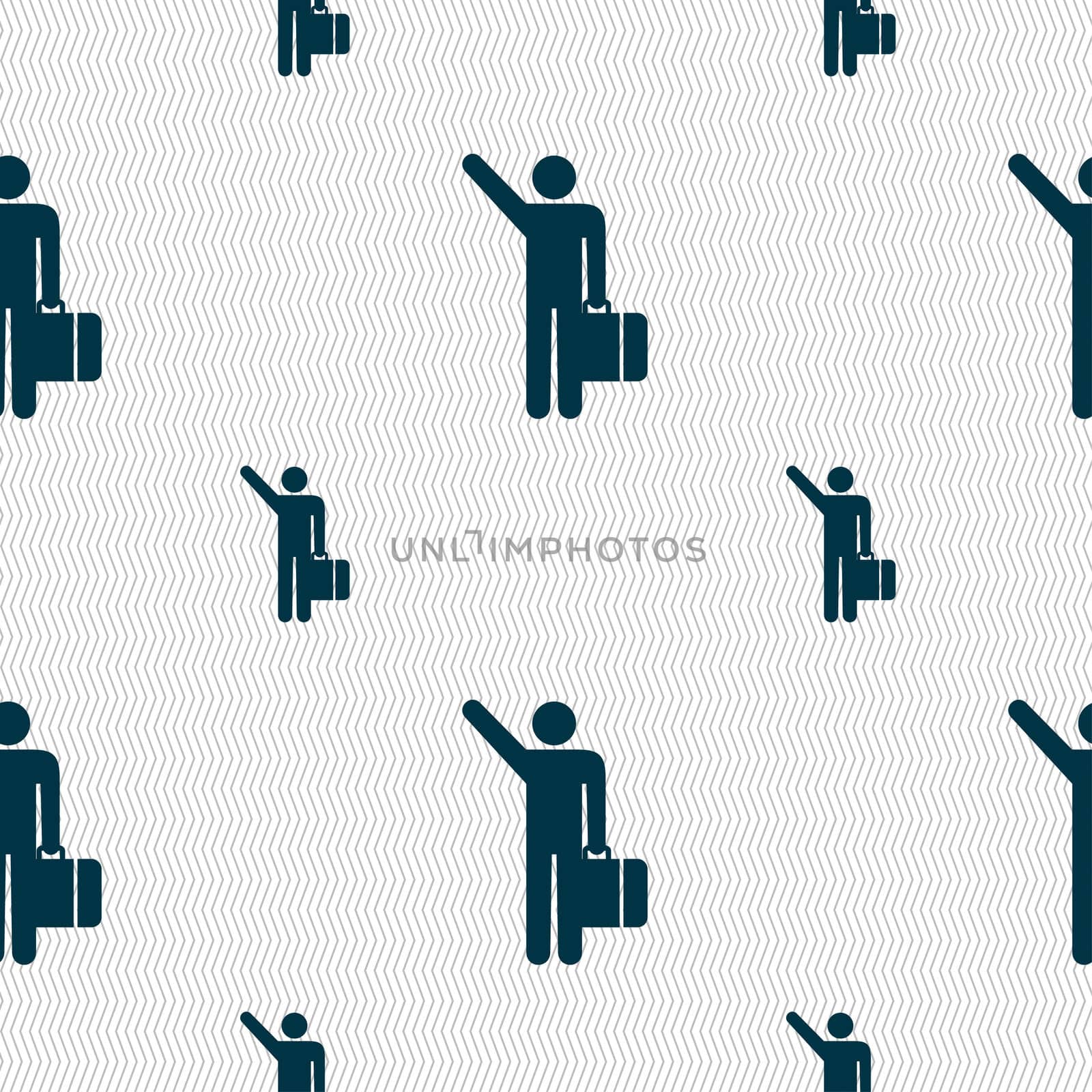 tourist icon sign. Seamless pattern with geometric texture. illustration