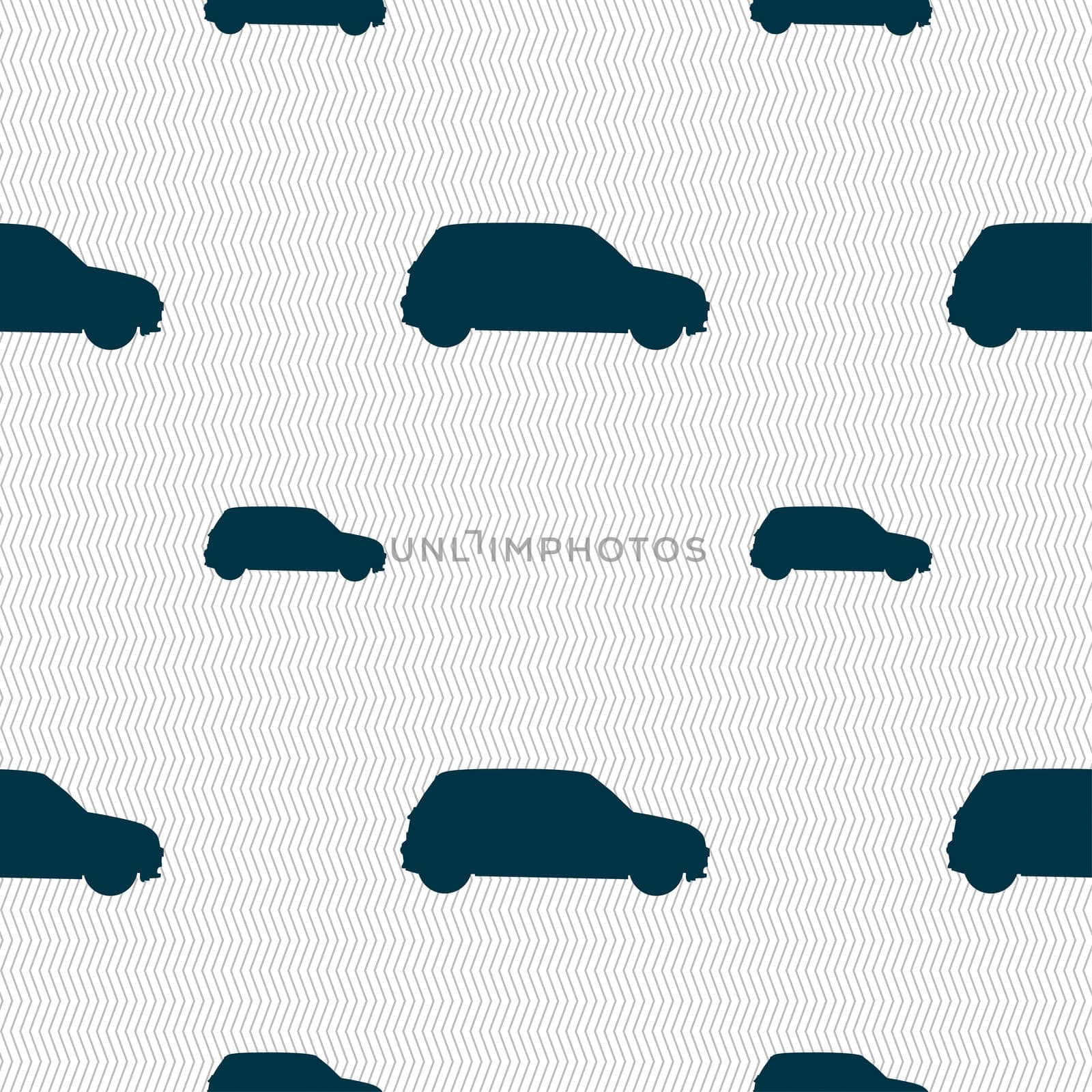 Jeep icon sign. Seamless pattern with geometric texture.  by serhii_lohvyniuk