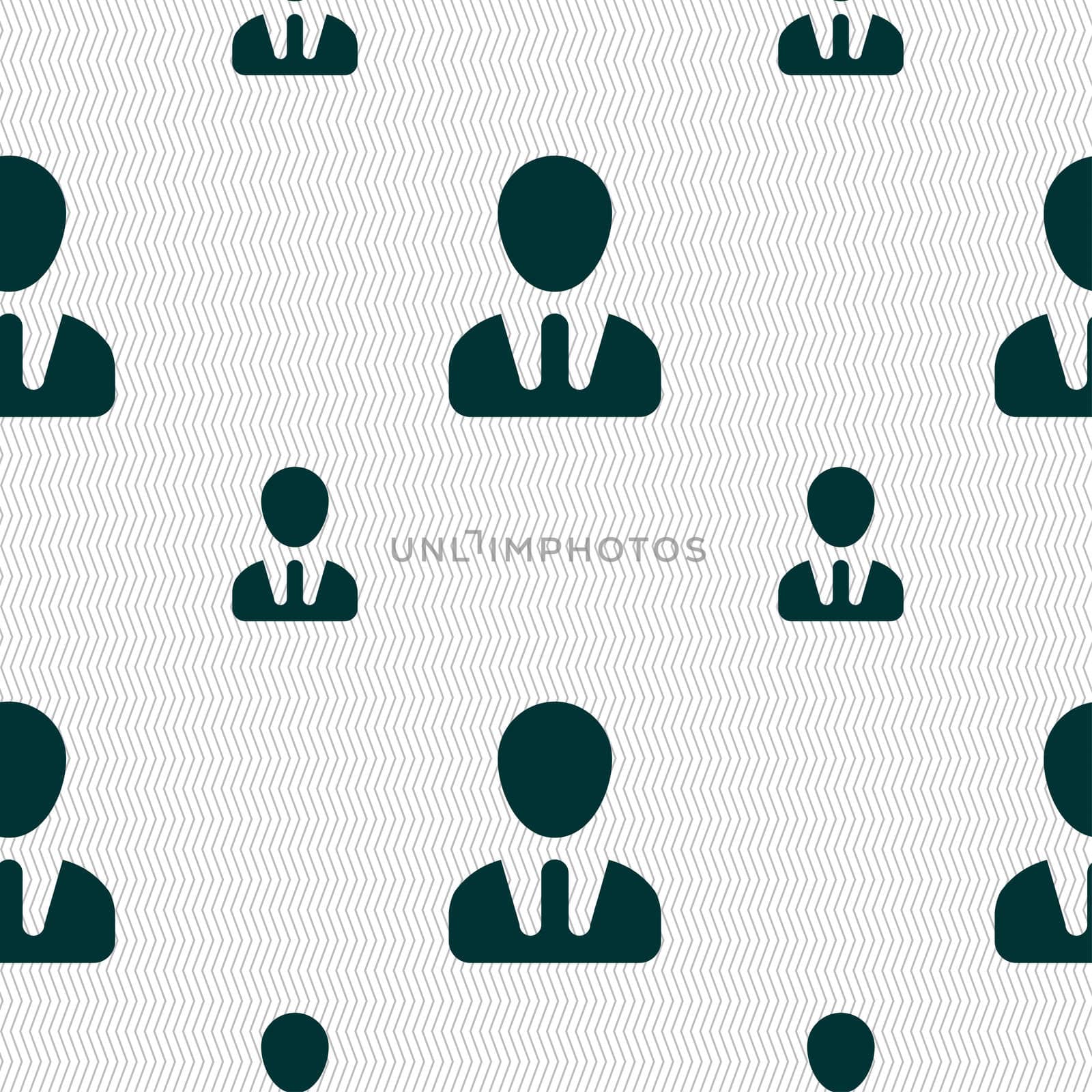 male silhouette icon sign. Seamless pattern with geometric texture.  by serhii_lohvyniuk
