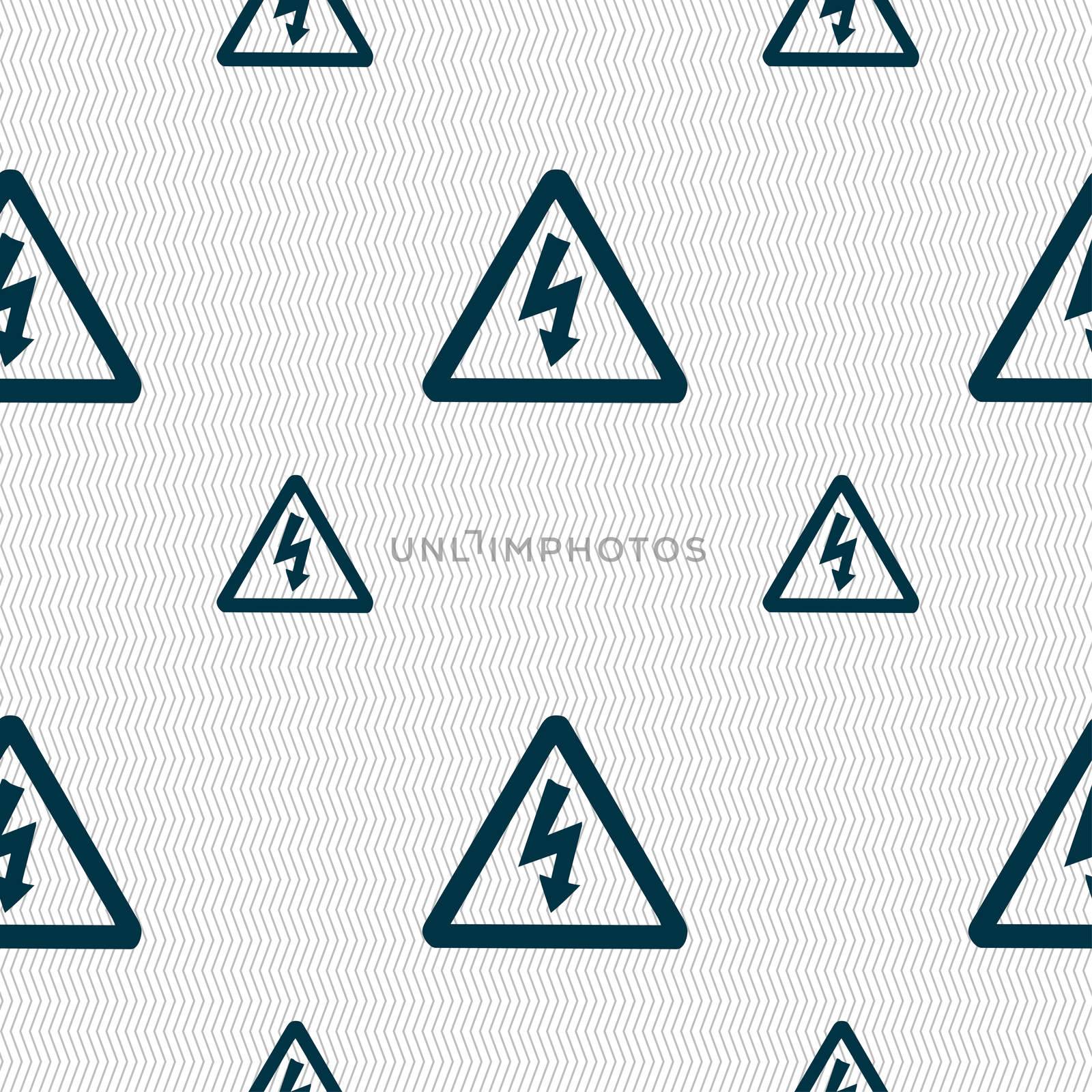 voltage icon sign. Seamless pattern with geometric texture. illustration