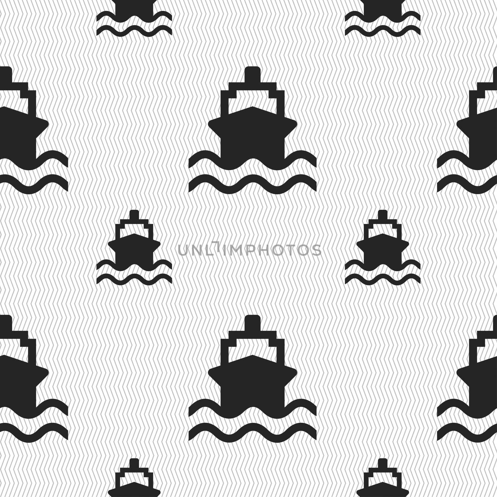 ship icon sign. Seamless pattern with geometric texture.  by serhii_lohvyniuk