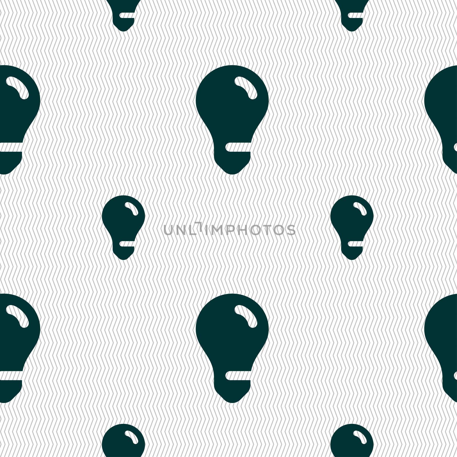 light bulb, idea icon sign. Seamless pattern with geometric texture. illustration