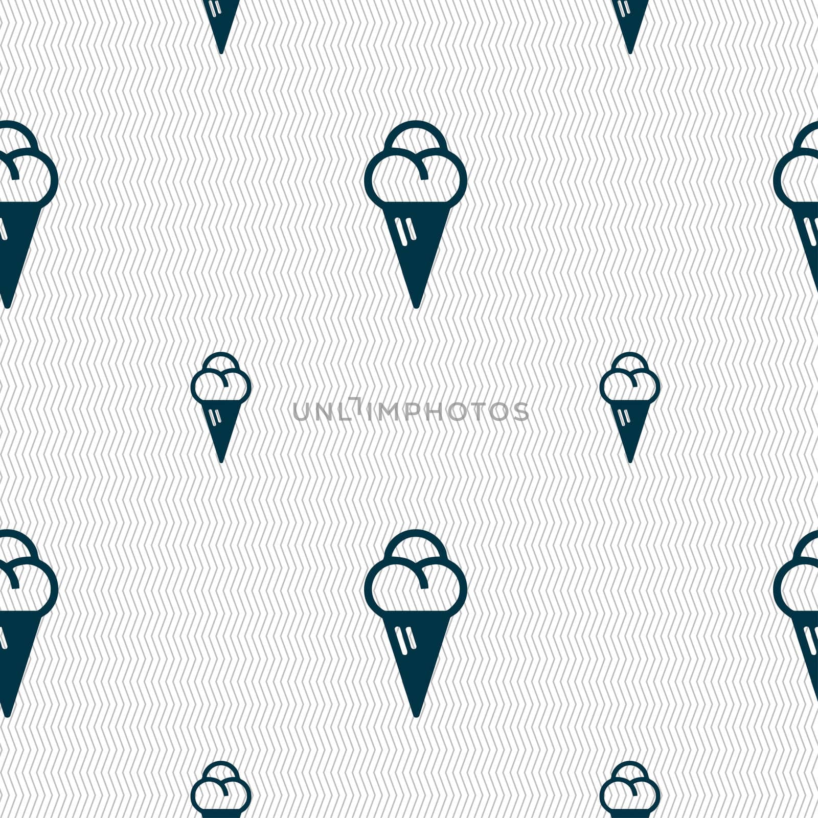 ice cream icon sign. Seamless pattern with geometric texture.  by serhii_lohvyniuk