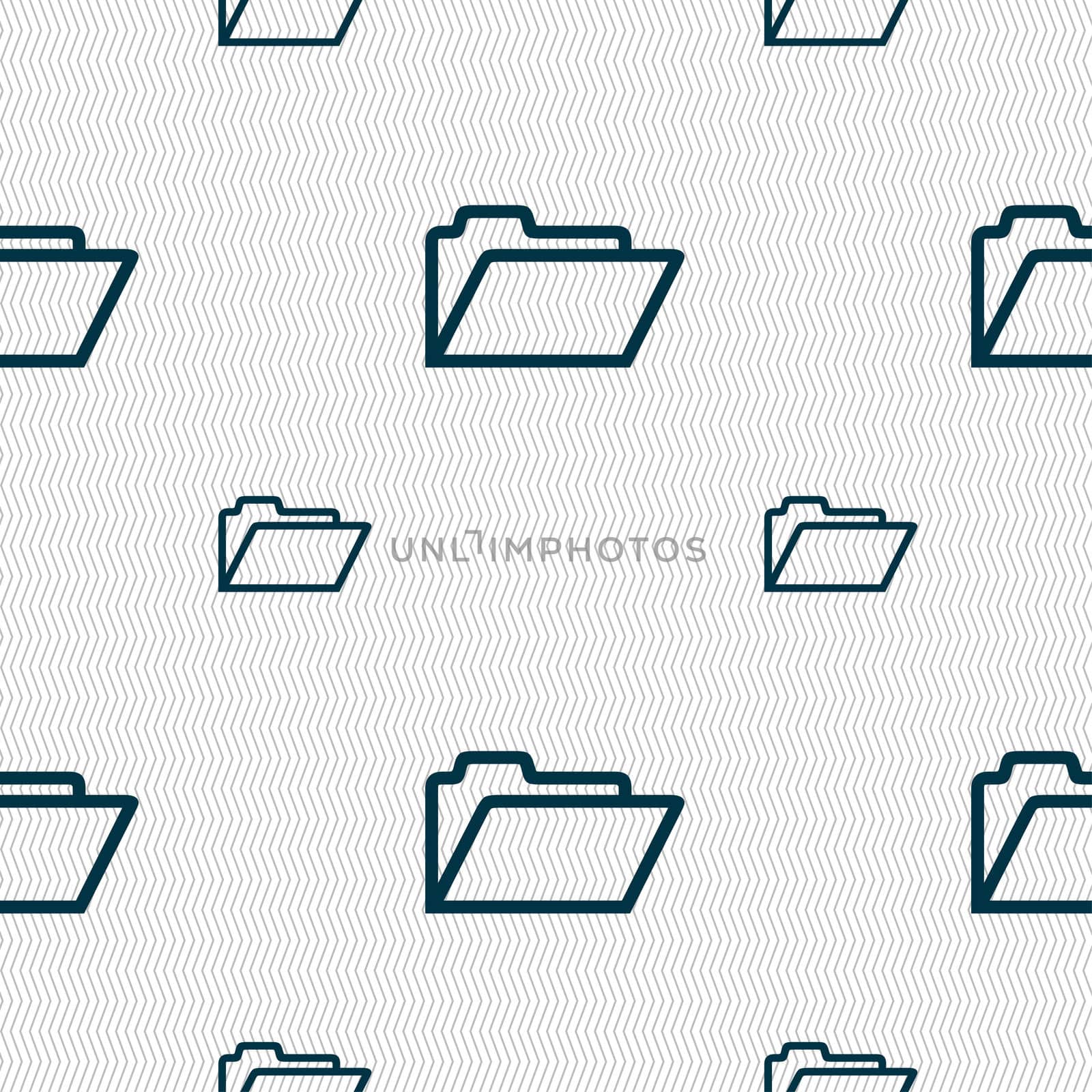 Folder icon sign. Seamless pattern with geometric texture.  by serhii_lohvyniuk