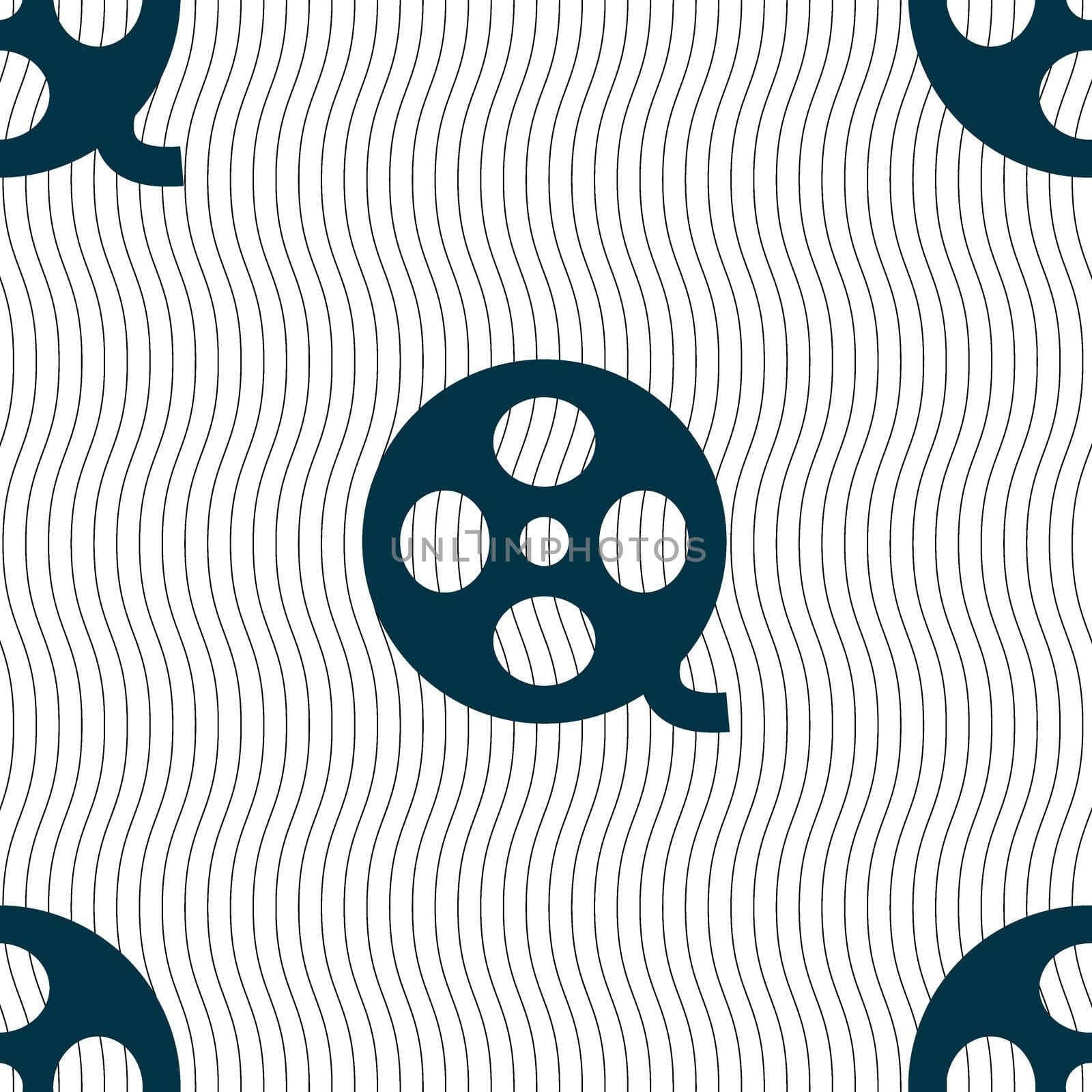 Video sign icon. frame symbol. Seamless pattern with geometric texture. illustration