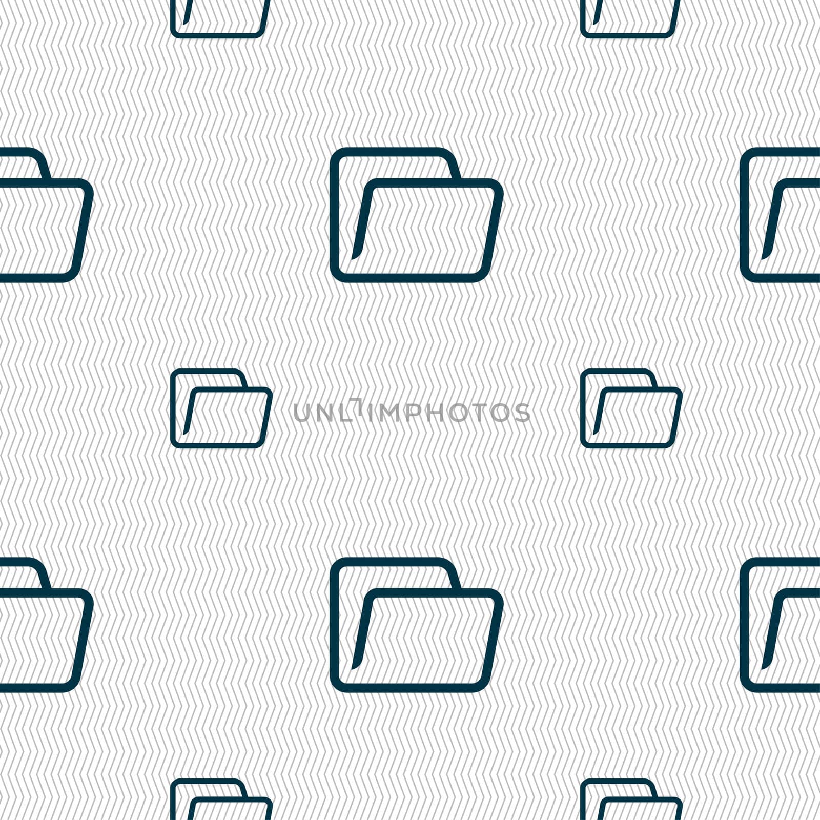 Folder icon sign. Seamless pattern with geometric texture. illustration