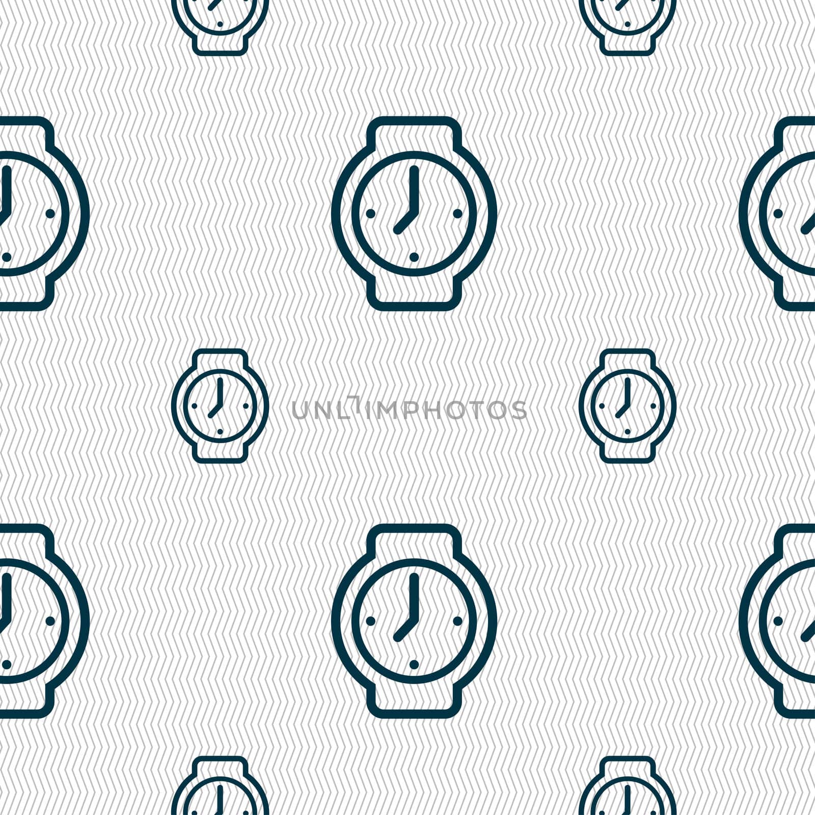 watches icon sign. Seamless pattern with geometric texture. illustration