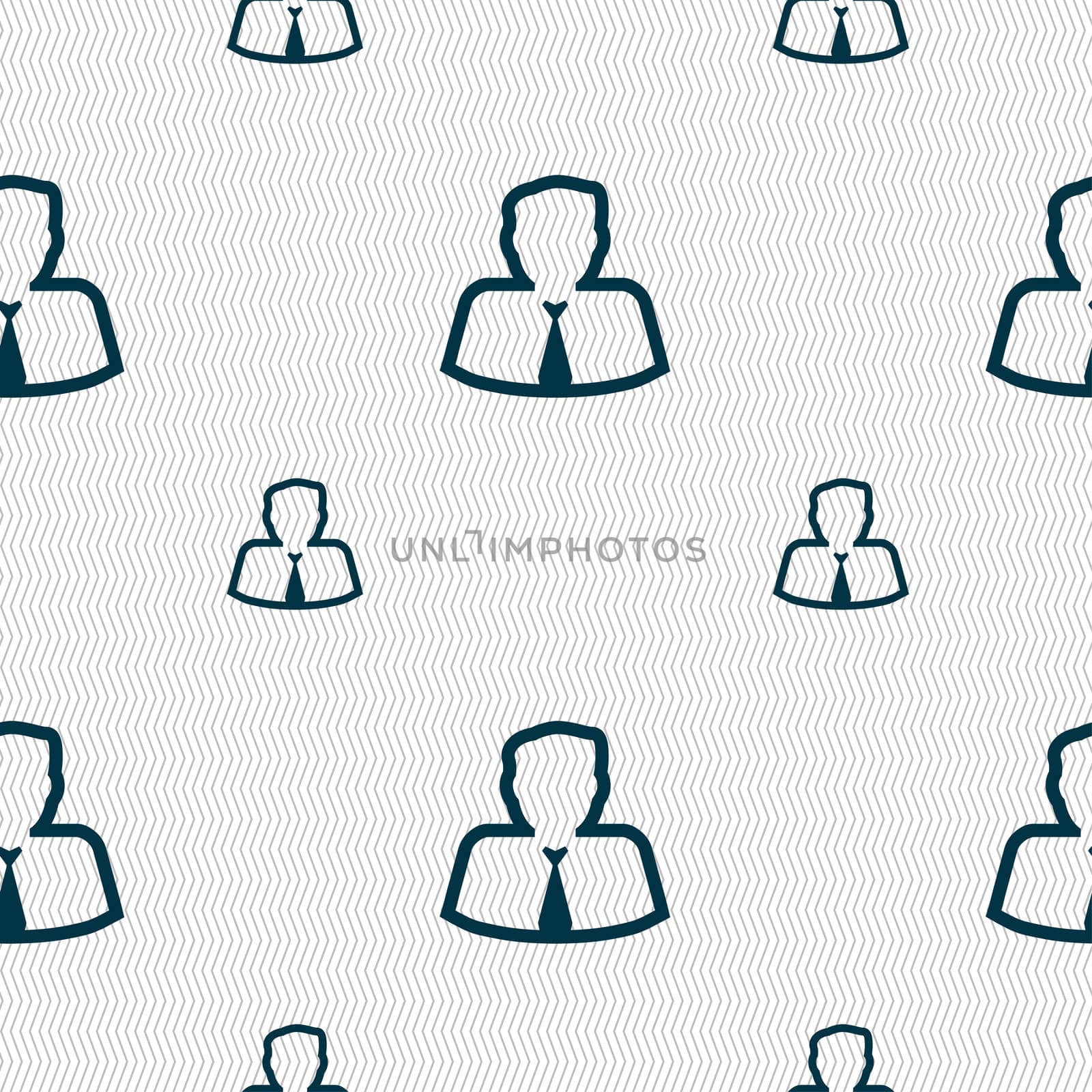 Avatar icon sign. Seamless pattern with geometric texture.  by serhii_lohvyniuk