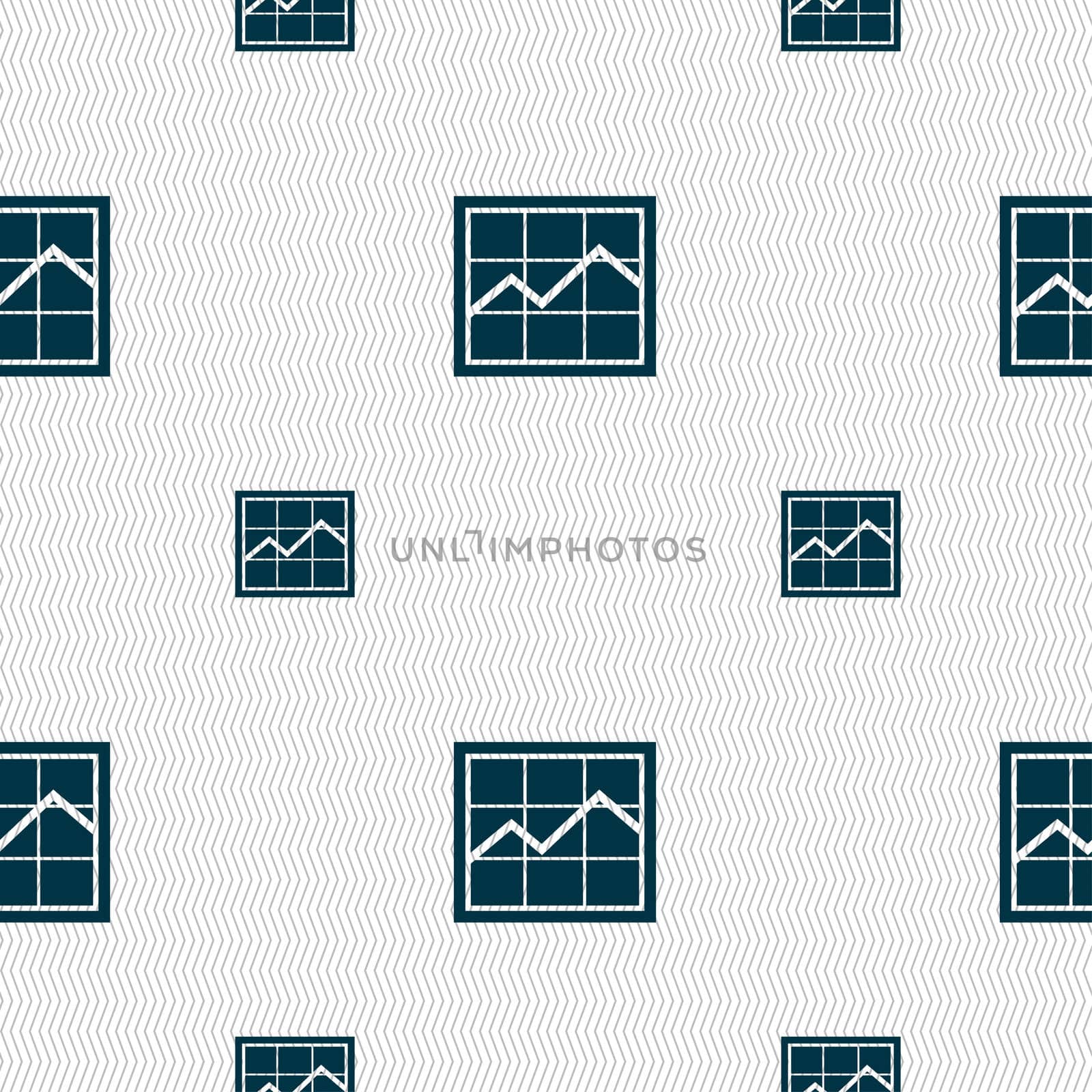 Chart icon sign. Seamless pattern with geometric texture.  by serhii_lohvyniuk