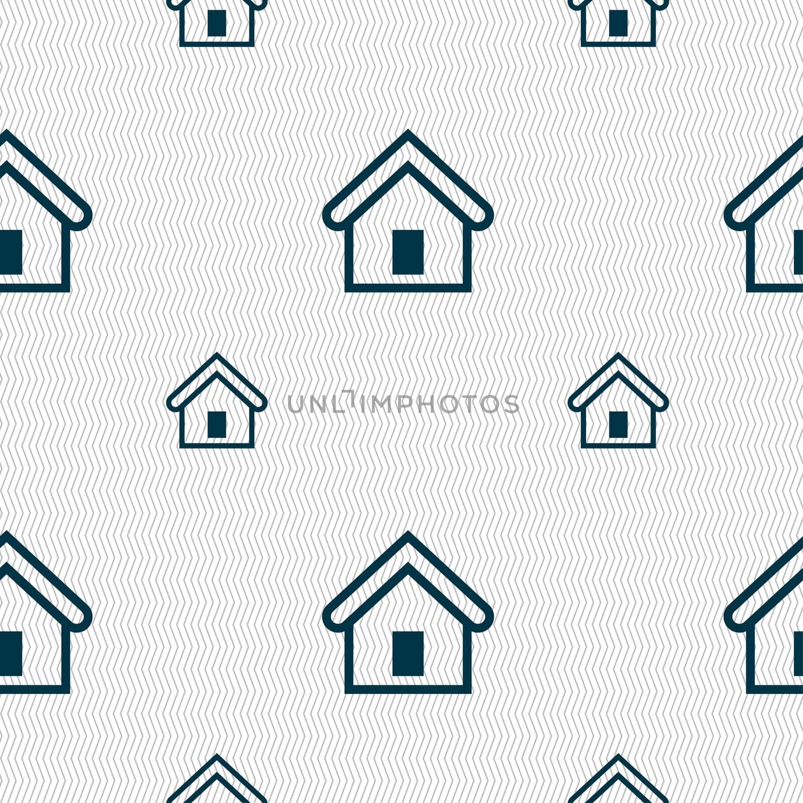 House icon sign. Seamless pattern with geometric texture. illustration