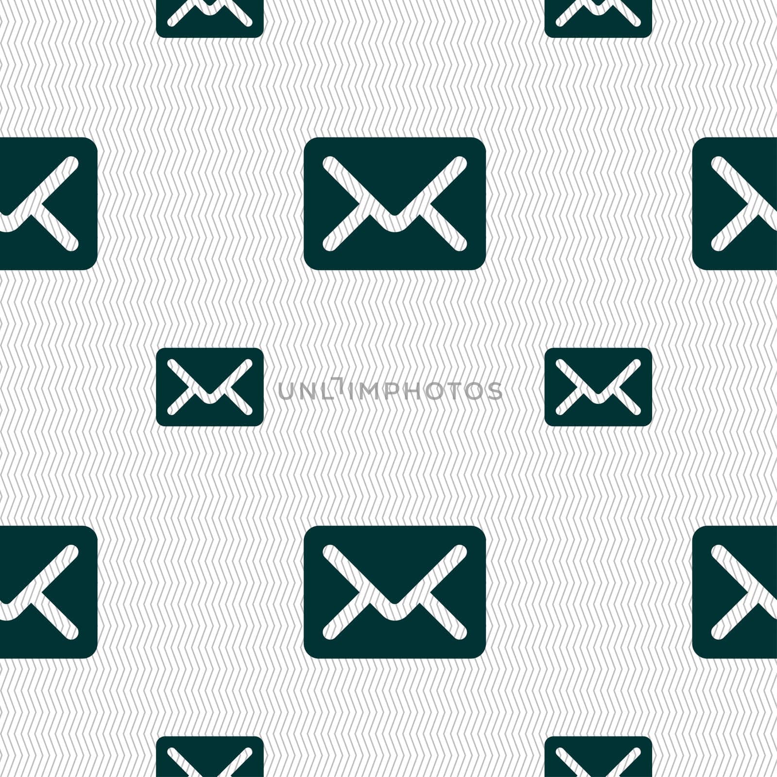 Mail, envelope, letter icon sign. Seamless pattern with geometric texture. illustration