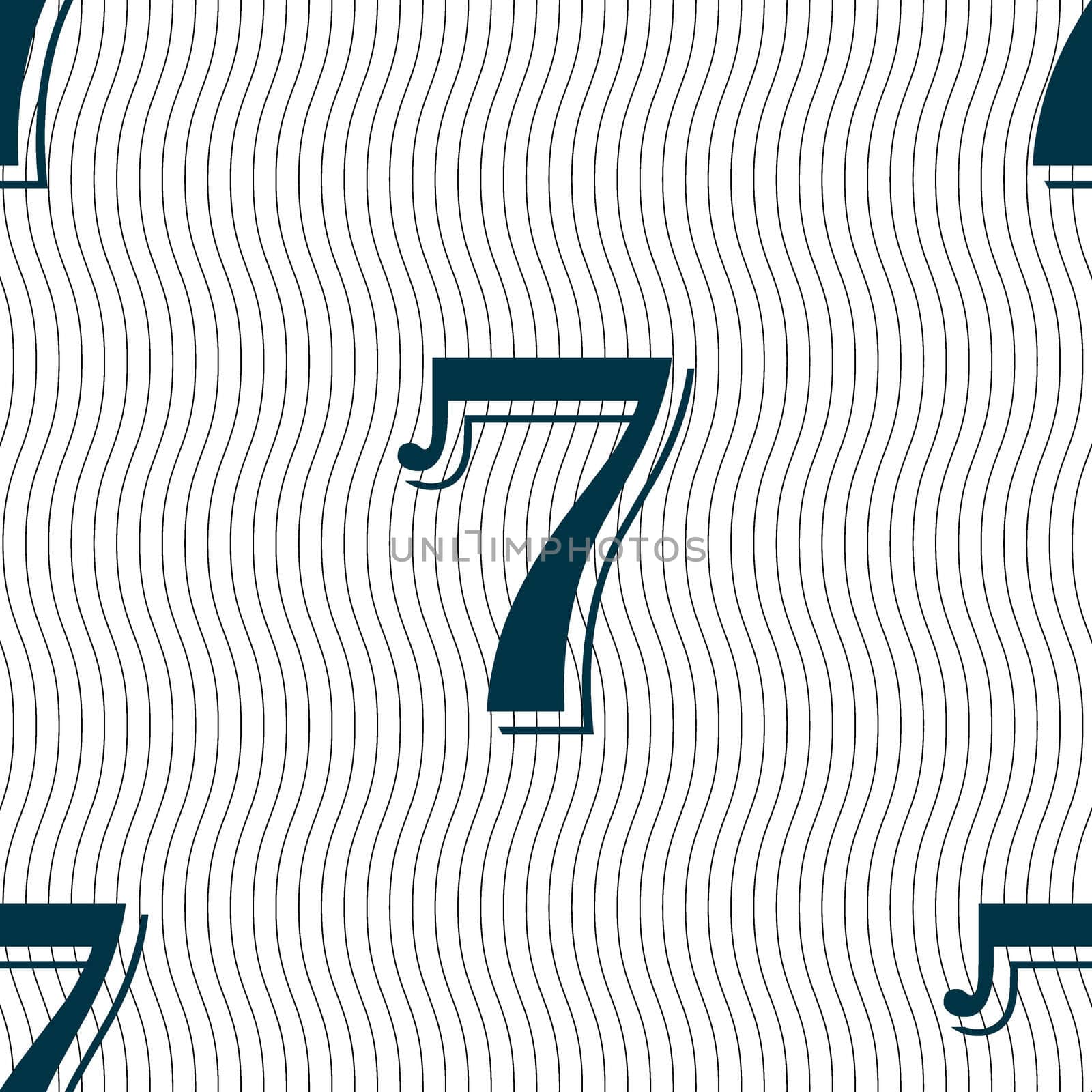 number seven icon sign. Seamless pattern with geometric texture. illustration