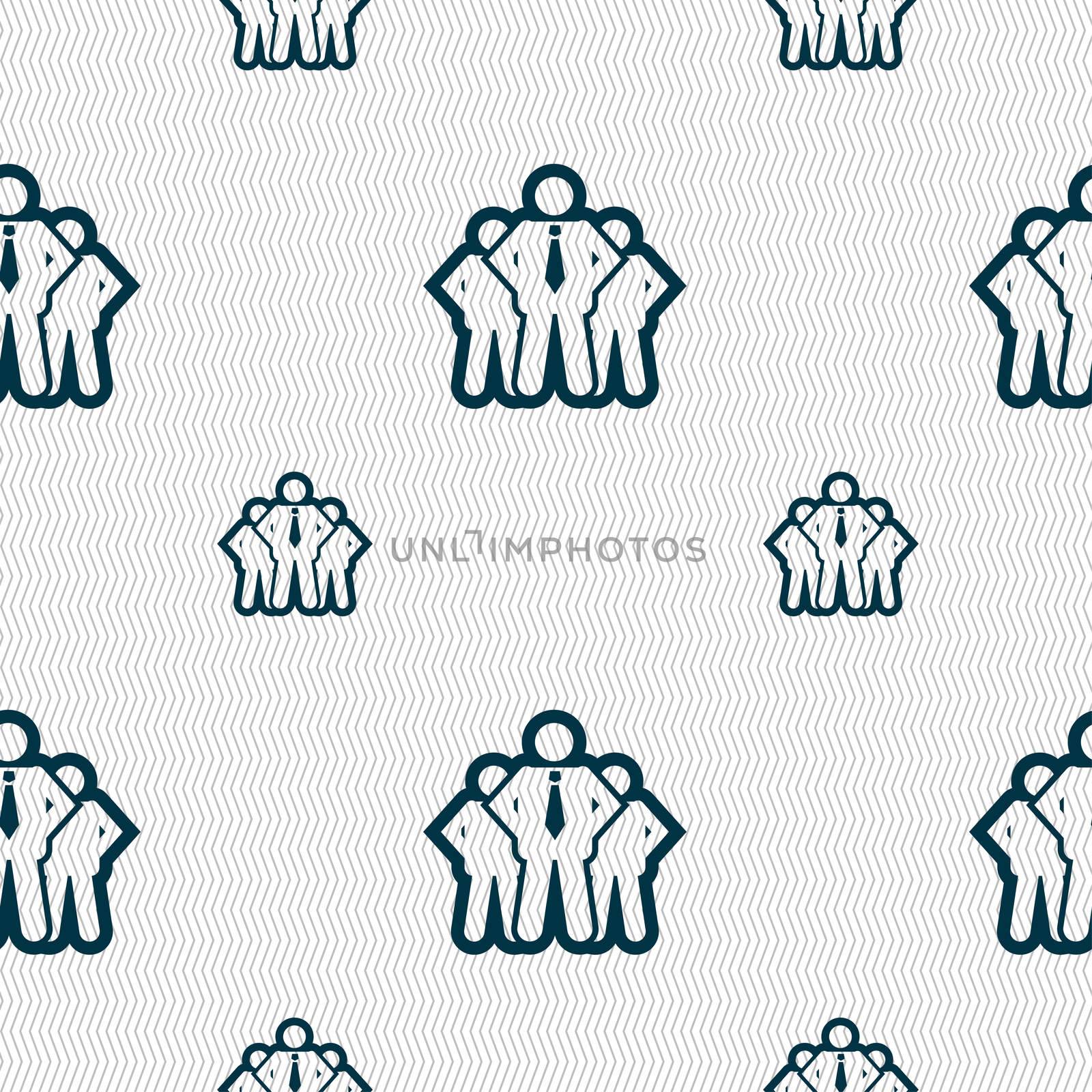 business team icon sign. Seamless pattern with geometric texture. illustration