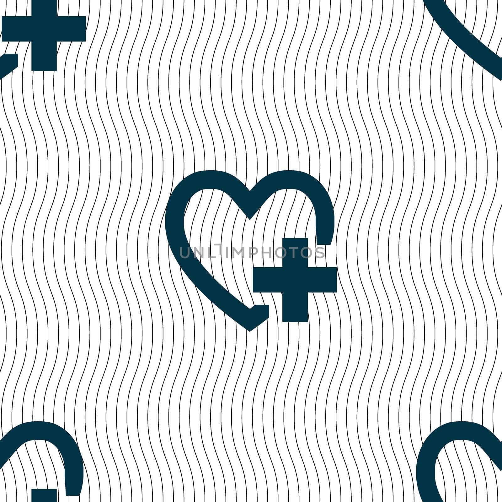 Heart sign icon. Love symbol. Seamless pattern with geometric texture.  by serhii_lohvyniuk