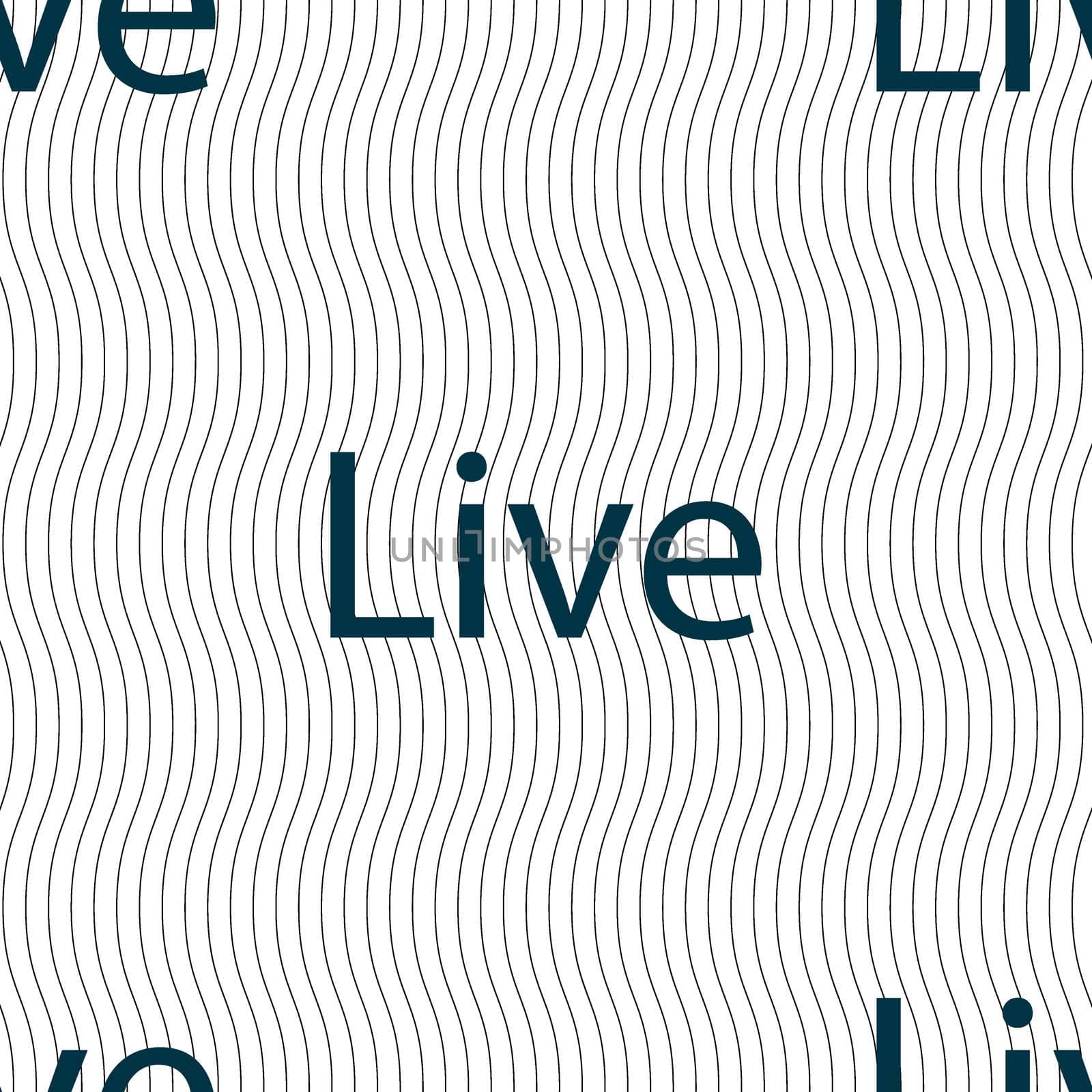 Live sign icon. Seamless pattern with geometric texture. illustration