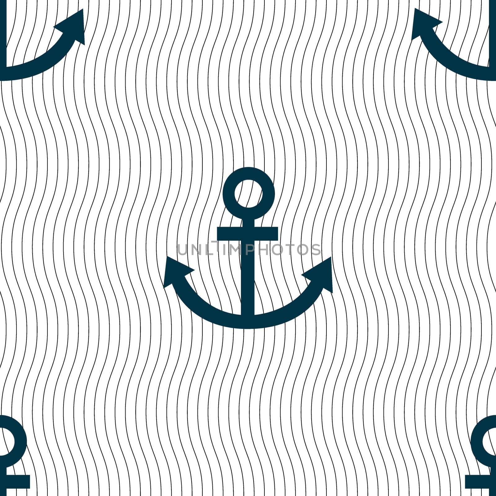 Anchor icon. Seamless pattern with geometric texture. illustration