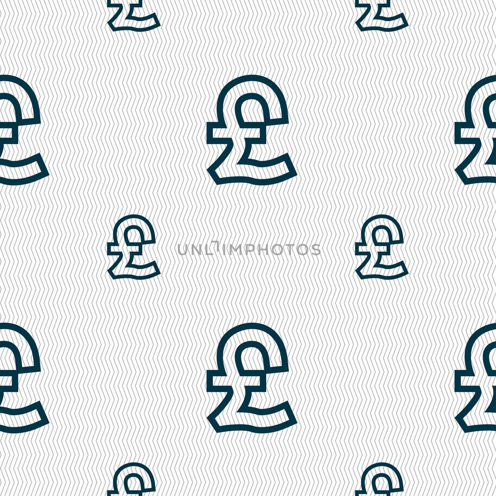 Pound Sterling icon sign. Seamless pattern with geometric texture.  by serhii_lohvyniuk