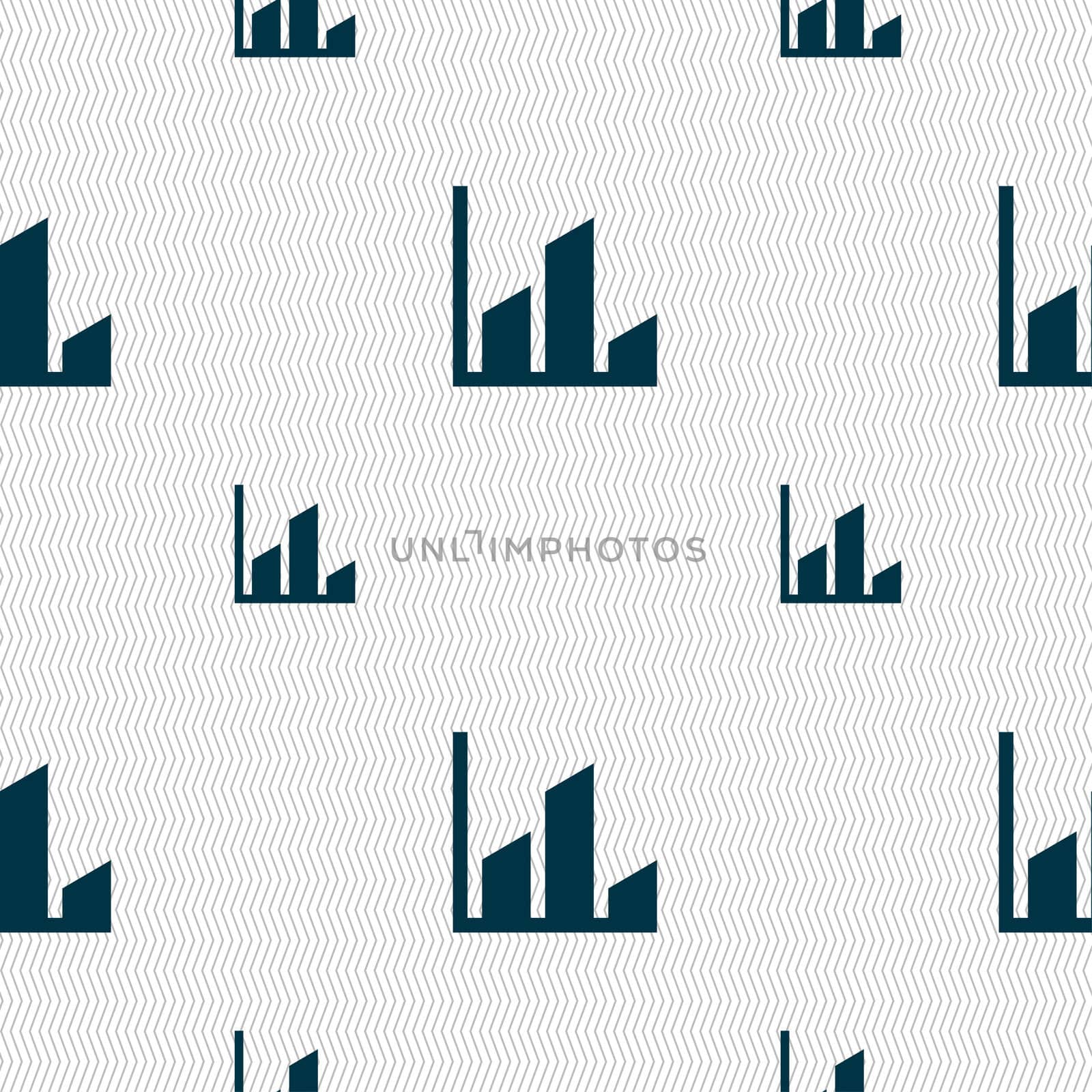 Chart icon sign. Seamless pattern with geometric texture.  by serhii_lohvyniuk