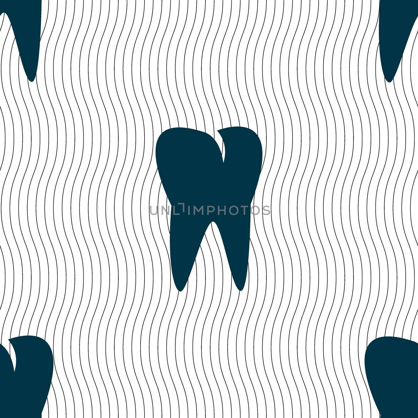 tooth icon. Seamless pattern with geometric texture. illustration