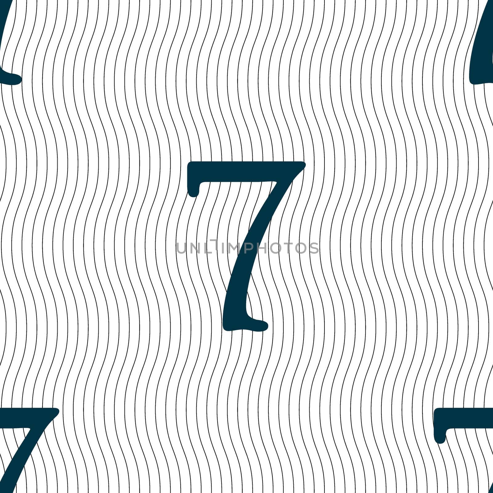number seven icon sign. Seamless pattern with geometric texture. illustration