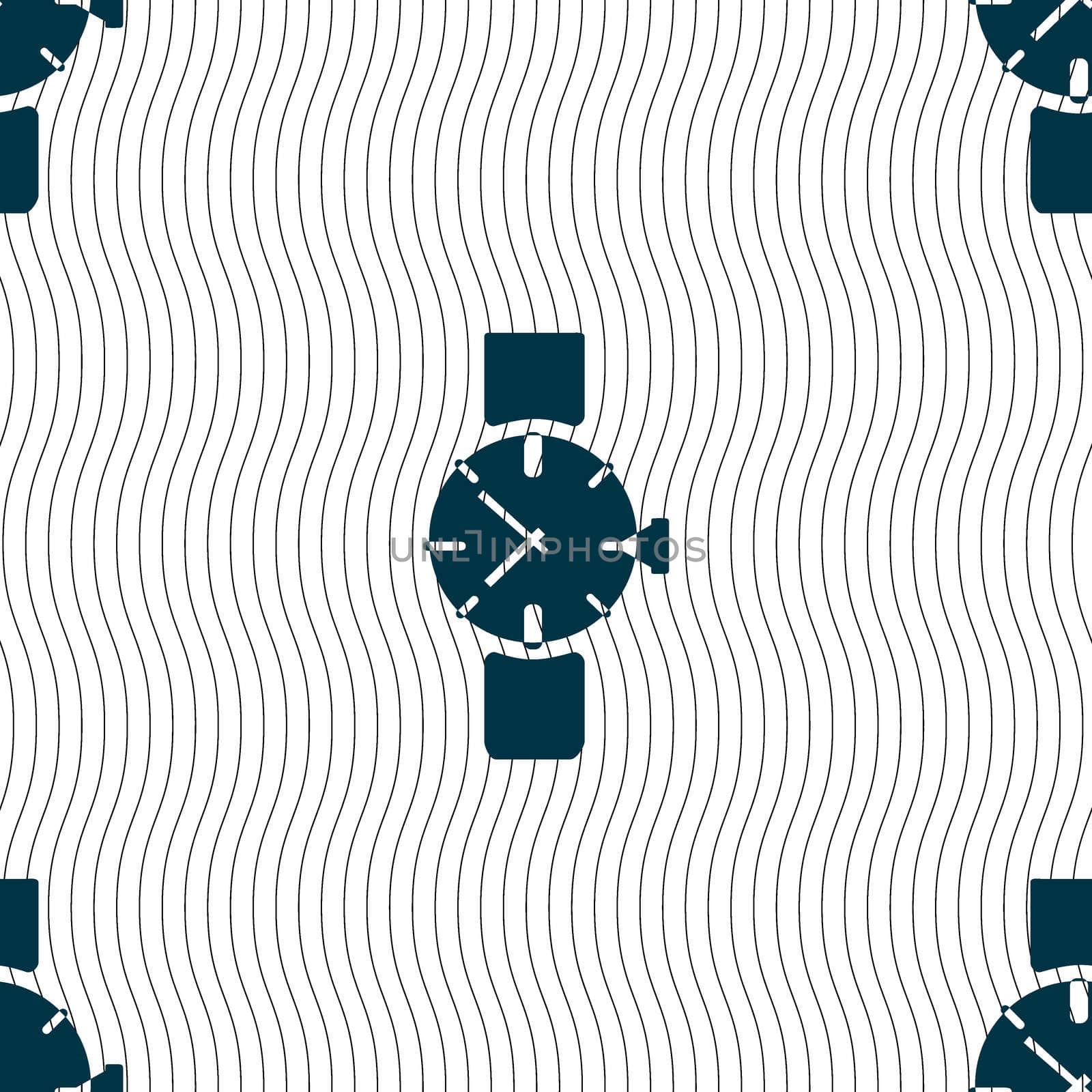 watches icon symbol . Seamless pattern with geometric texture.  by serhii_lohvyniuk