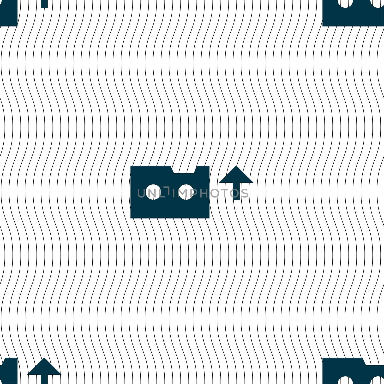 audio cassette icon sign. Seamless pattern with geometric texture.  by serhii_lohvyniuk