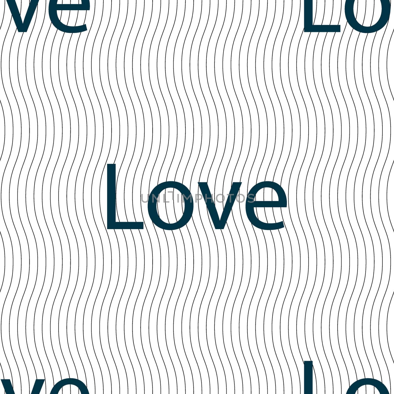 Love you sign icon. Valentines day symbol. Seamless pattern with geometric texture. illustration