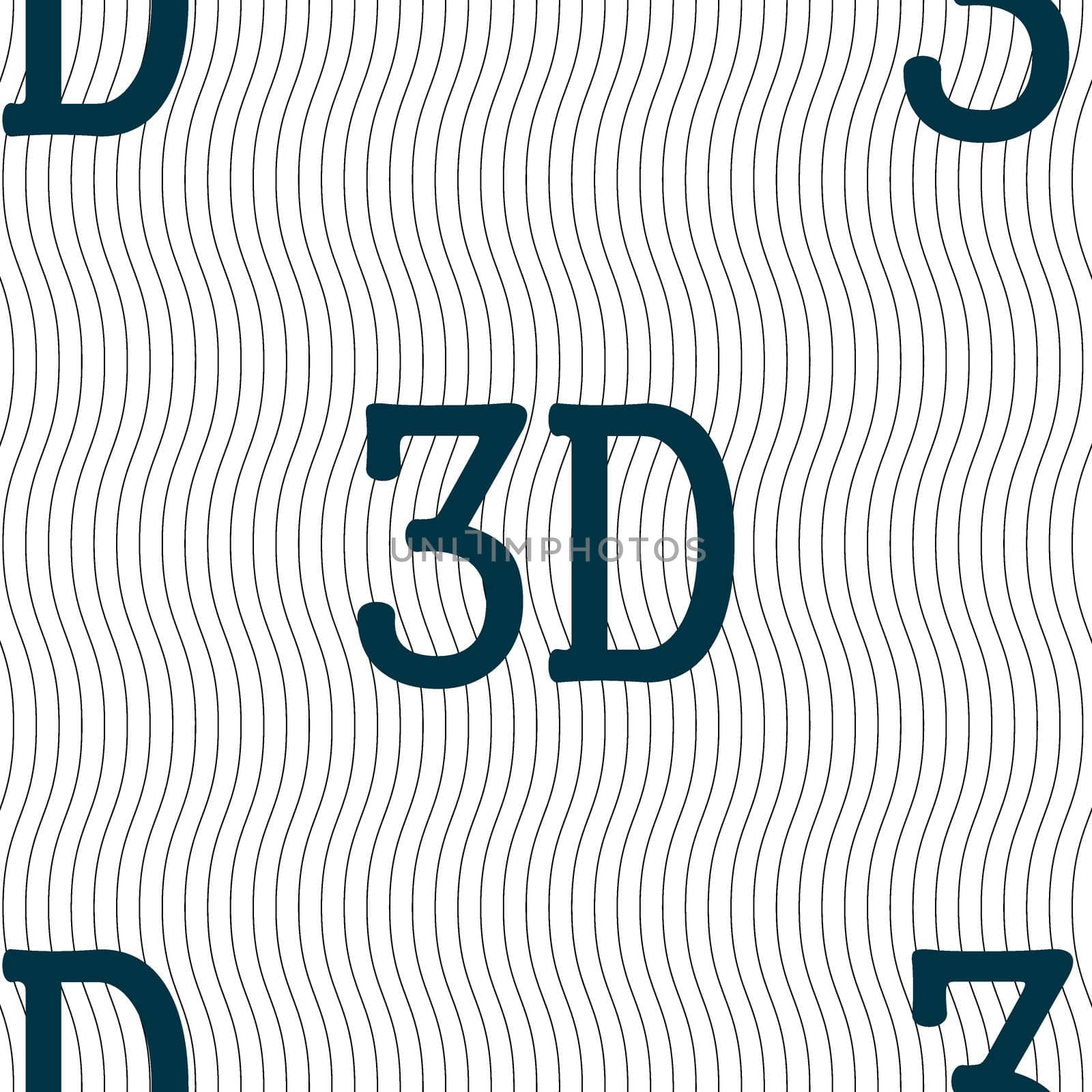 3D sign icon. 3D-New technology symbol. Seamless pattern with geometric texture.  by serhii_lohvyniuk