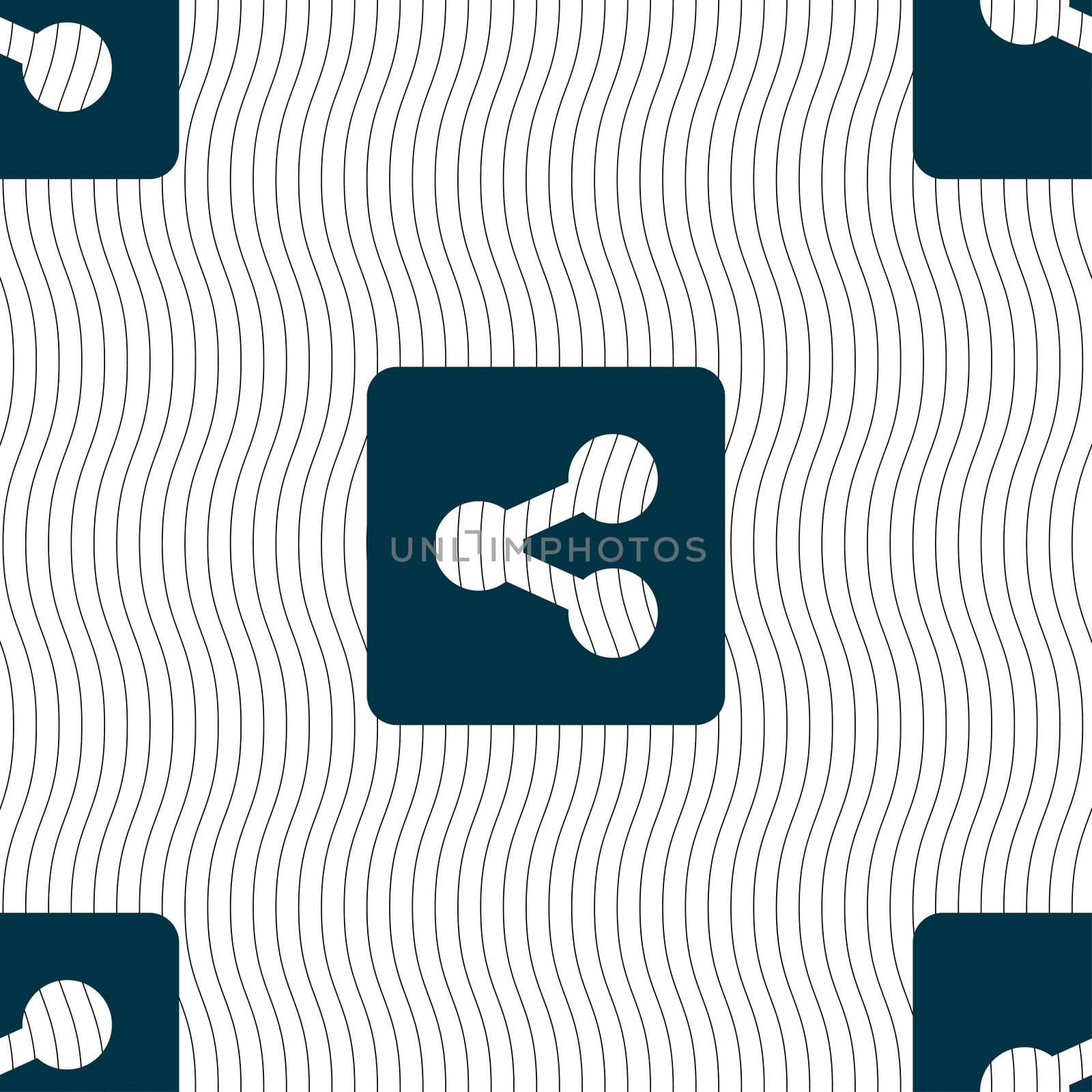 Share icon sign. Seamless pattern with geometric texture. illustration
