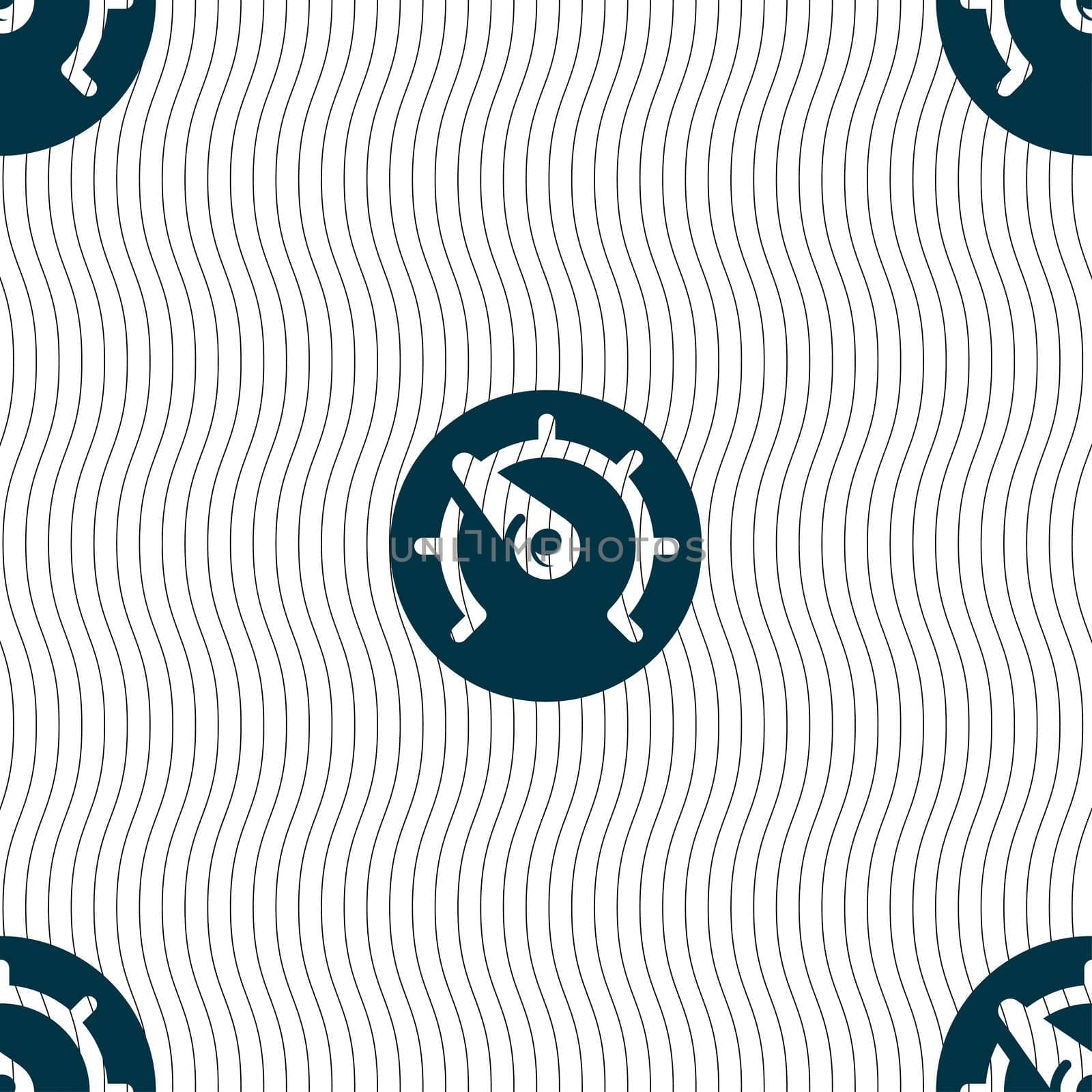 speed, speedometer icon sign. Seamless pattern with geometric texture. illustration