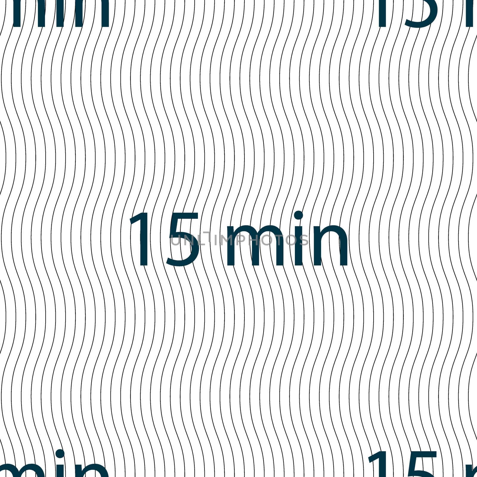15 minutes sign icon. Seamless pattern with geometric texture. illustration