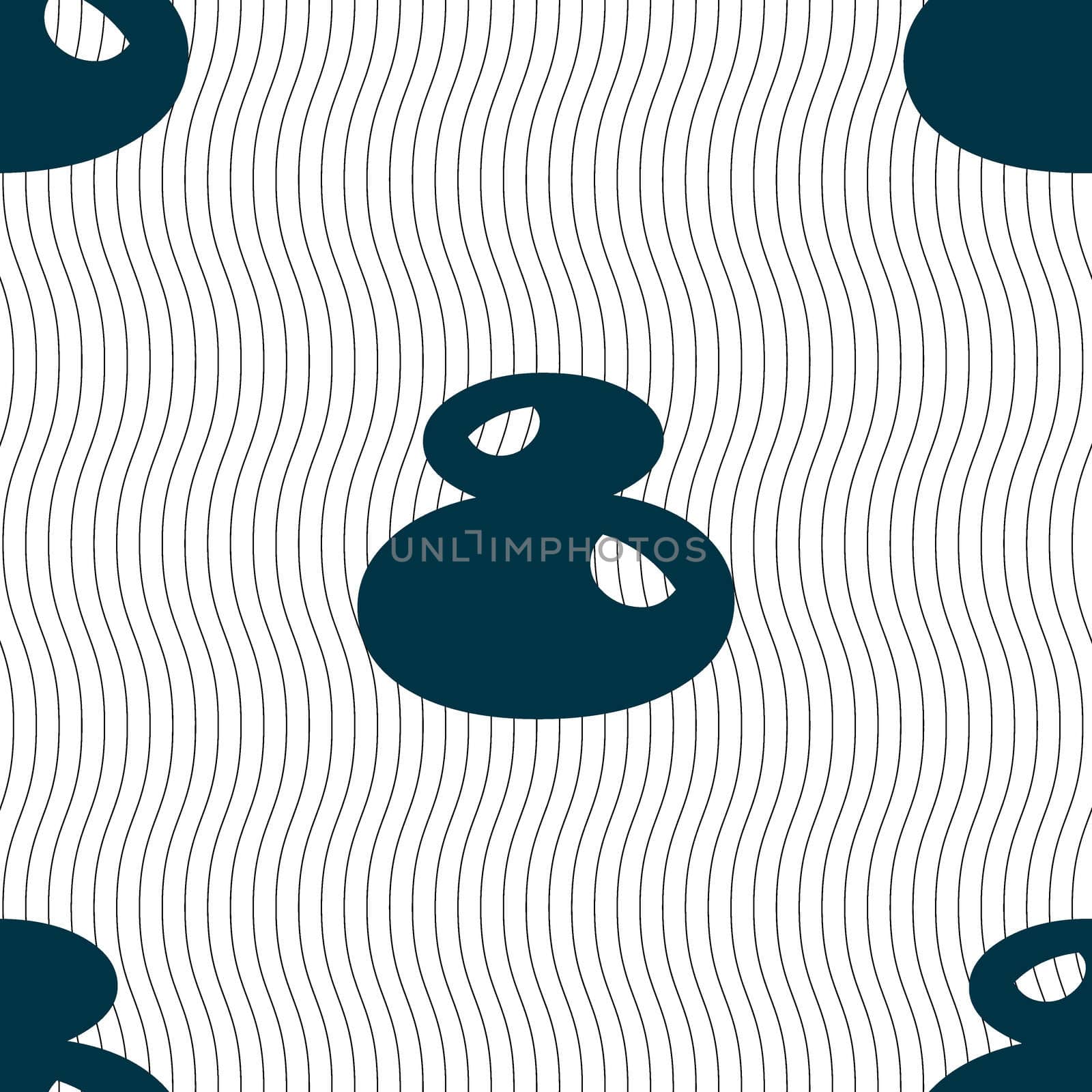 number Eight icon sign. Seamless pattern with geometric texture. illustration