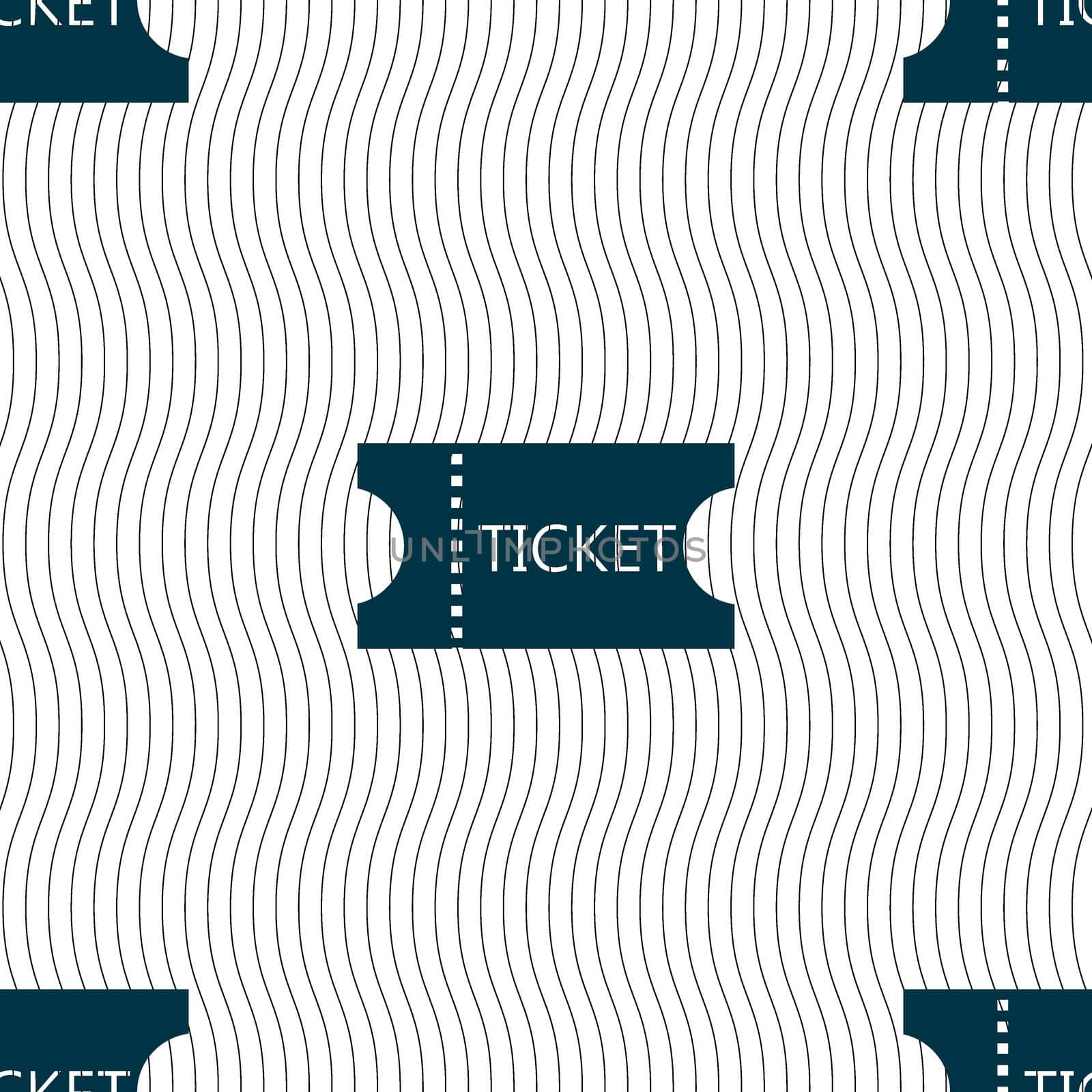 ticket icon sign. Seamless pattern with geometric texture. illustration