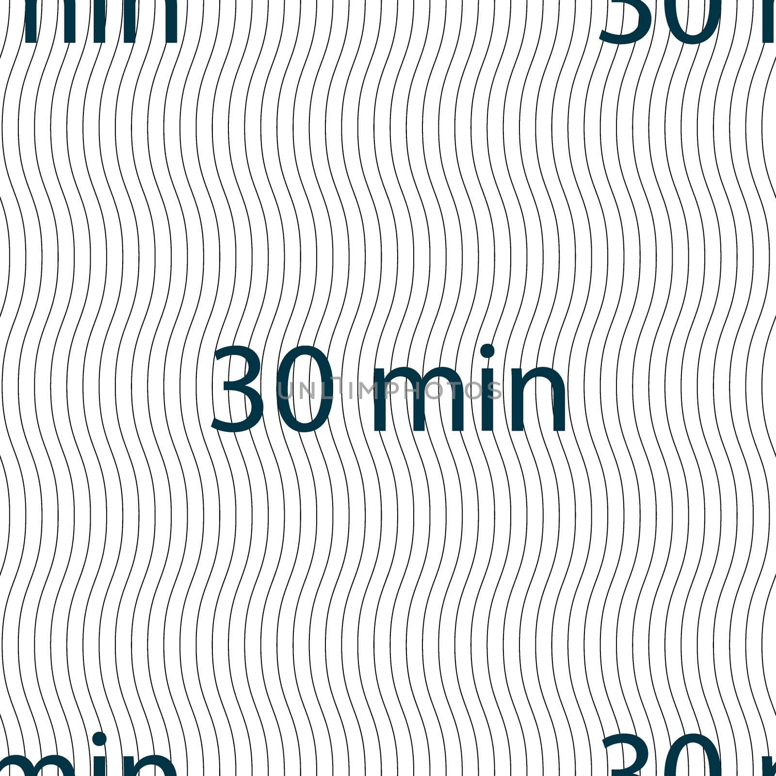 30 minutes sign icon. Seamless pattern with geometric texture. illustration