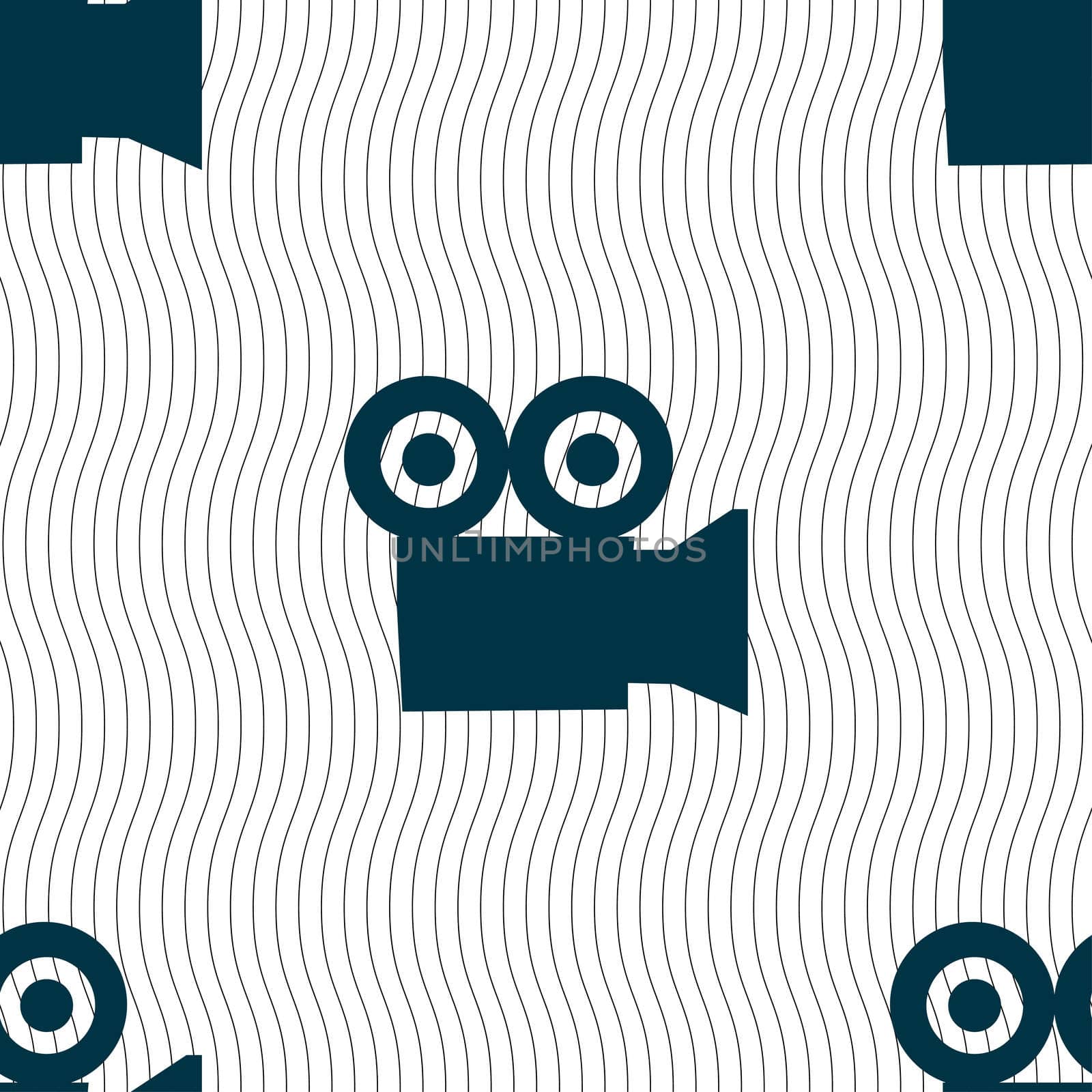 video camera icon sign. Seamless pattern with geometric texture.  by serhii_lohvyniuk