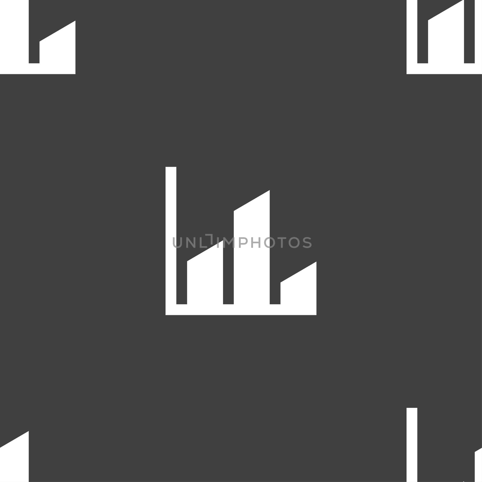 Chart icon sign. Seamless pattern on a gray background. illustration