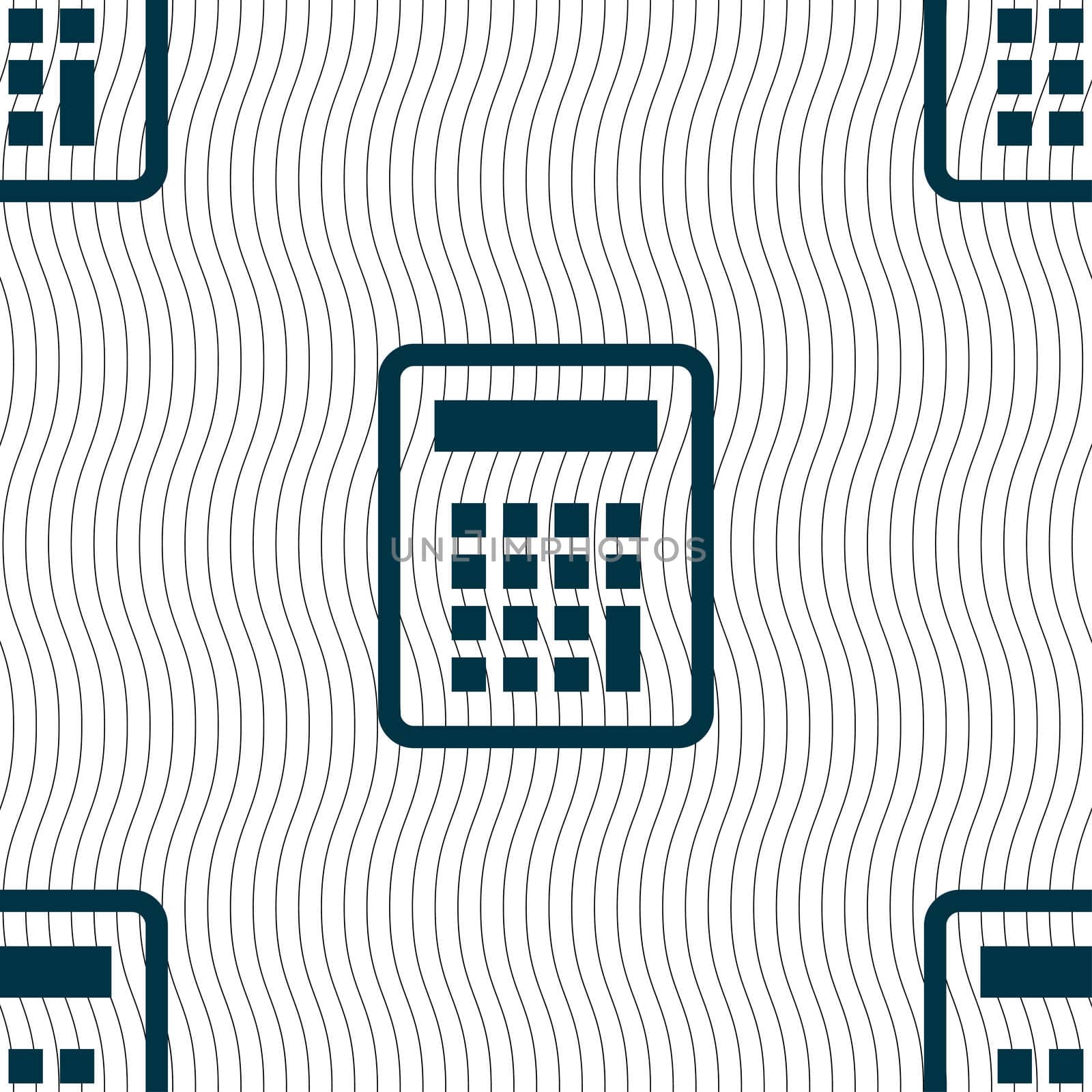 Calculator icon sign. Seamless pattern with geometric texture.  by serhii_lohvyniuk