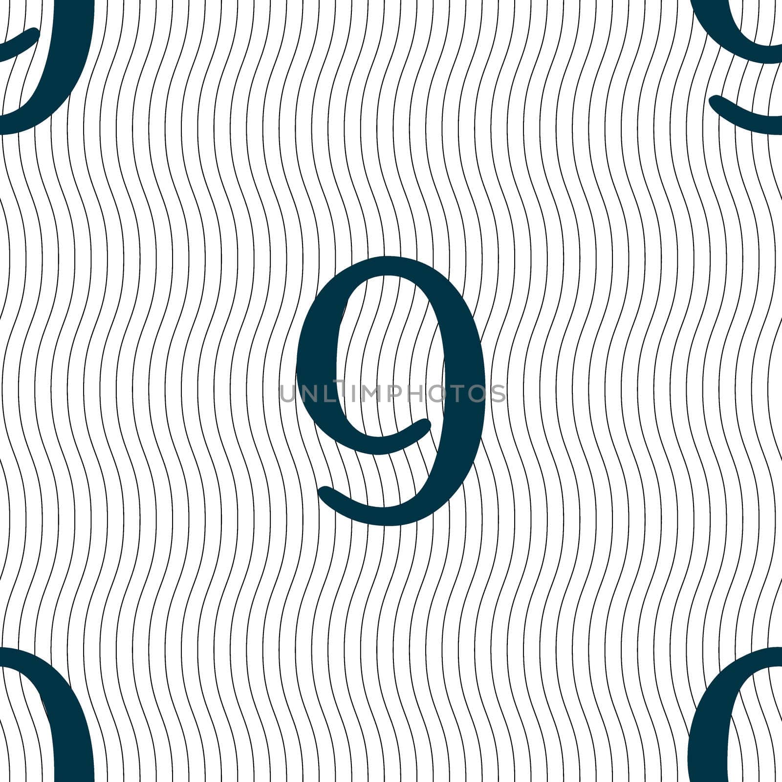 number Nine icon sign. Seamless pattern with geometric texture. illustration