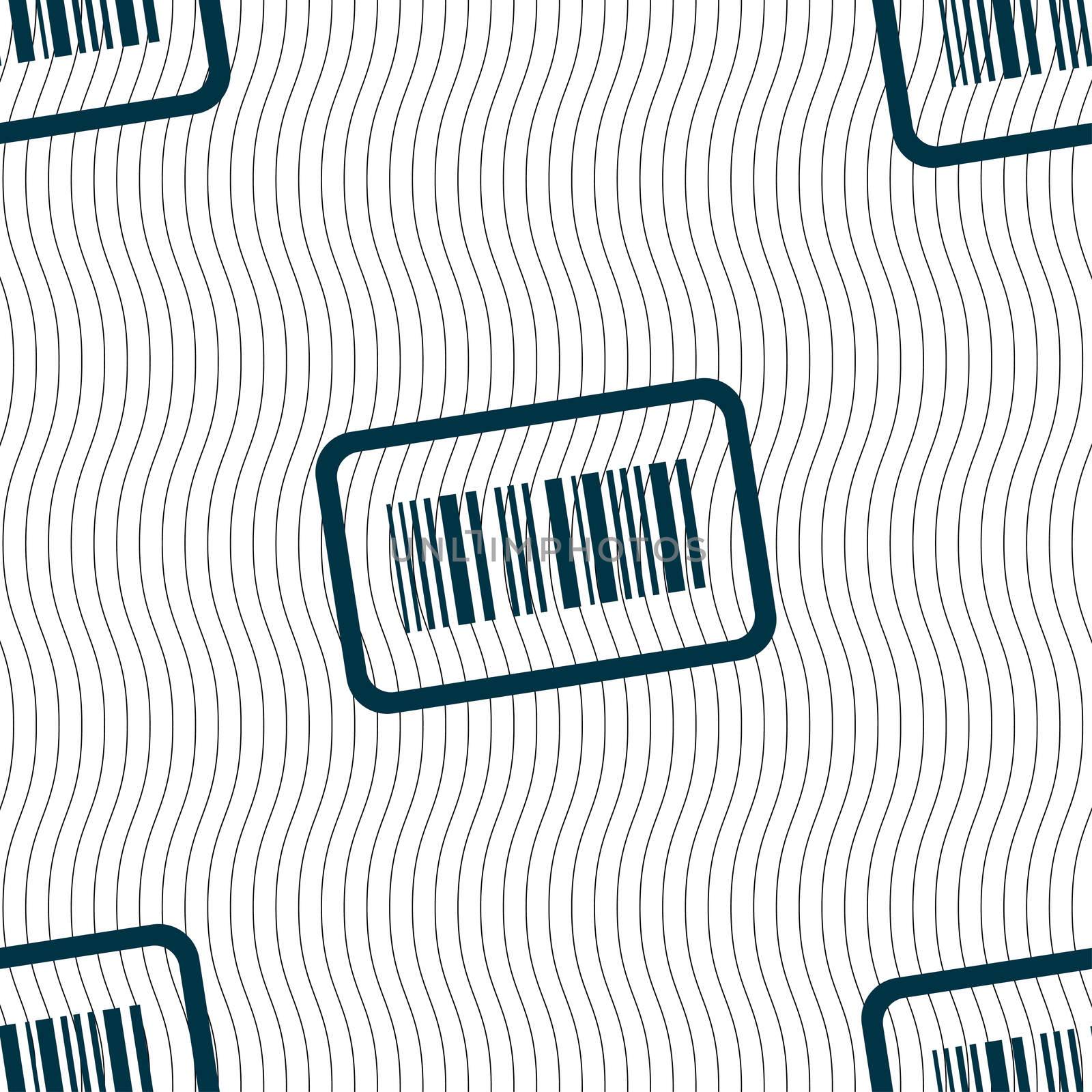 Barcode icon sign. Seamless pattern with geometric texture. illustration