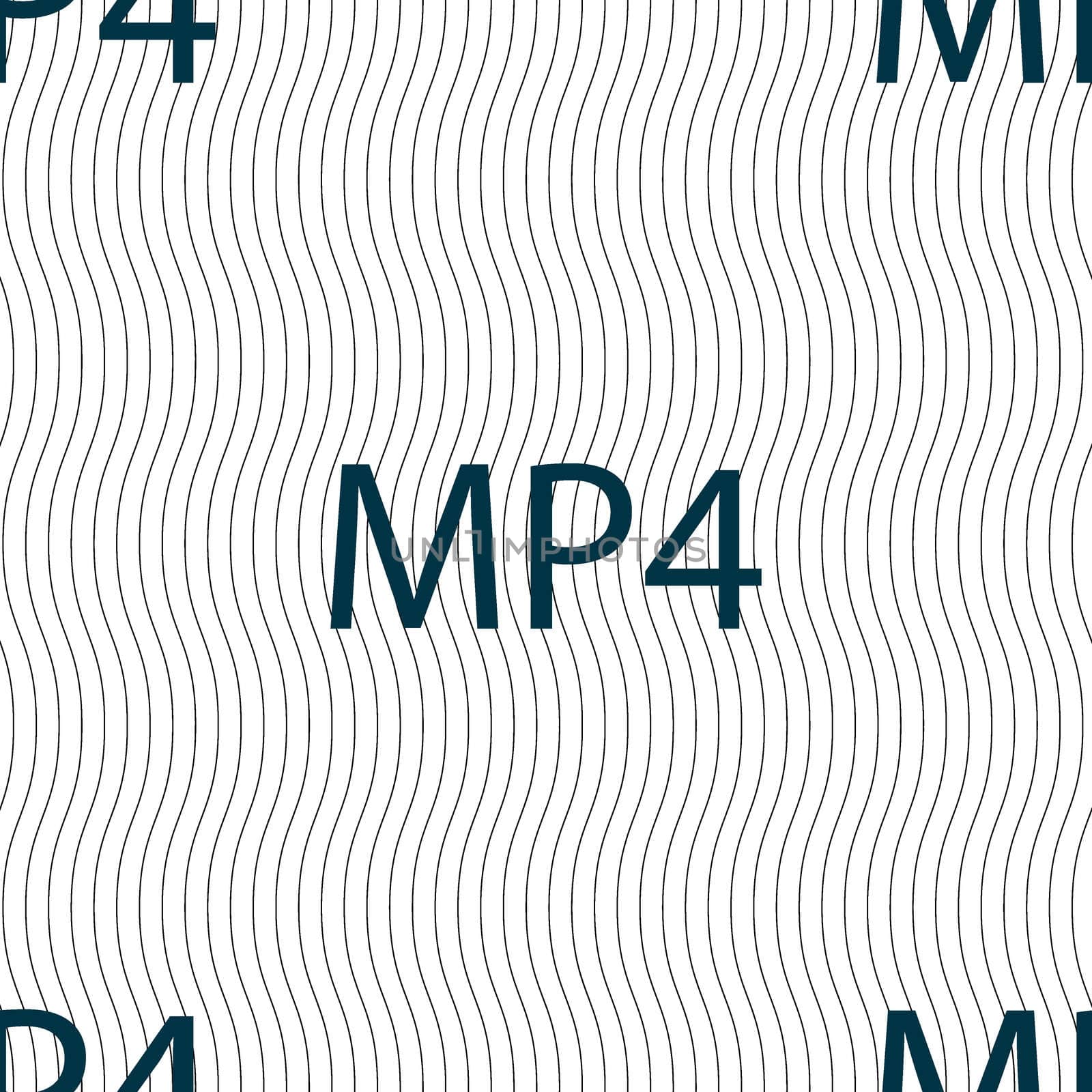 Mpeg4 video format sign icon. symbol. Seamless pattern with geometric texture. illustration