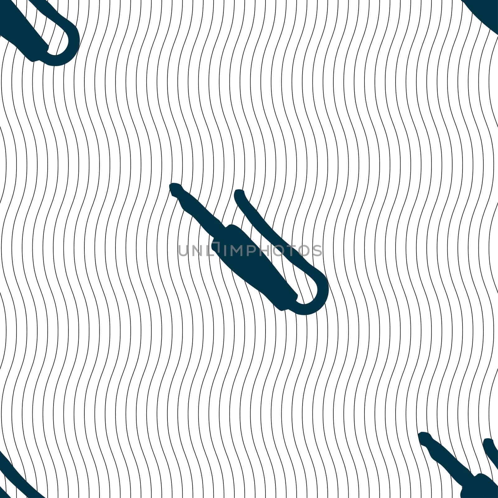 plug, mini jack icon sign. Seamless pattern with geometric texture. illustration