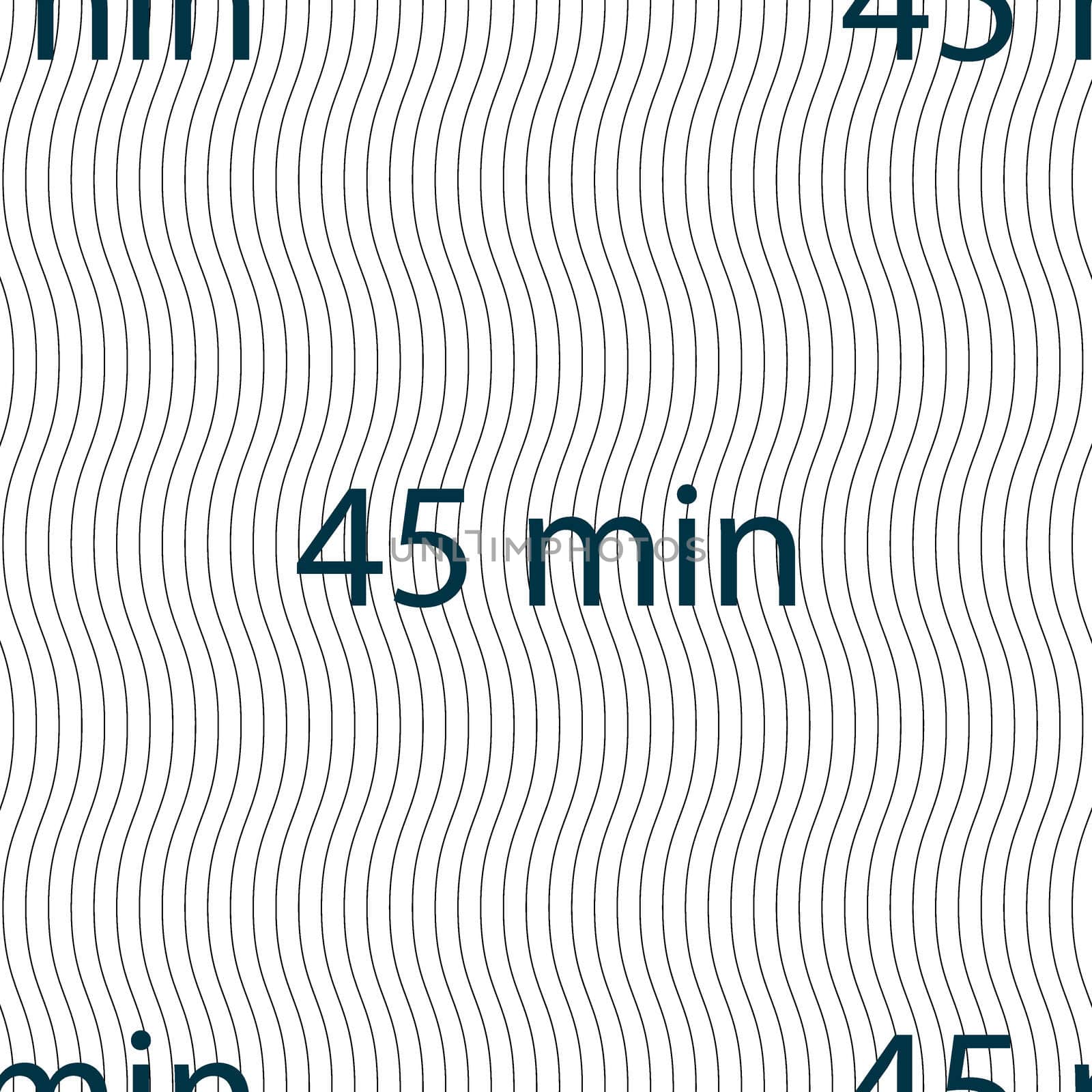 45 minutes sign icon. Seamless pattern with geometric texture. illustration