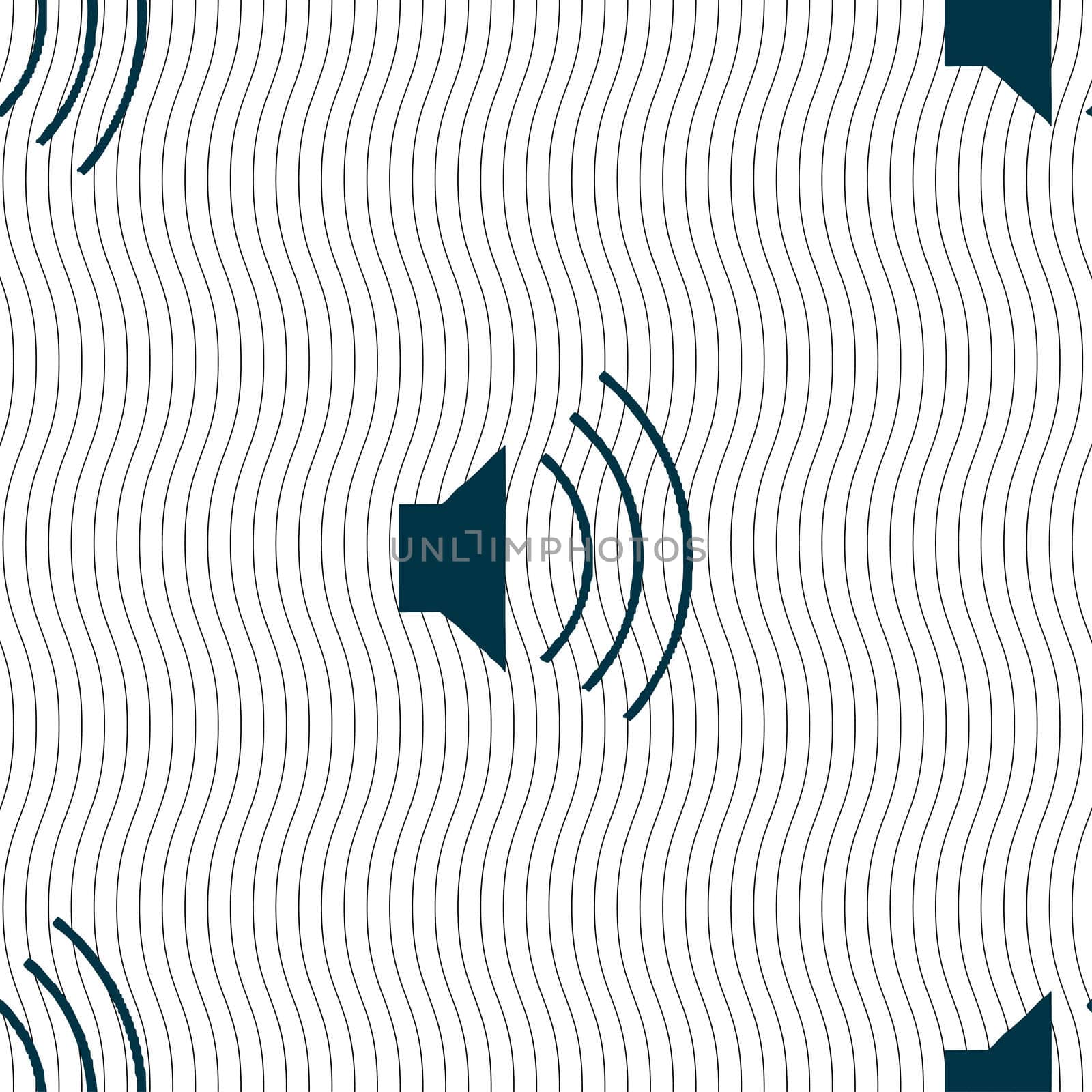 volume, sound icon sign. Seamless pattern with geometric texture. illustration