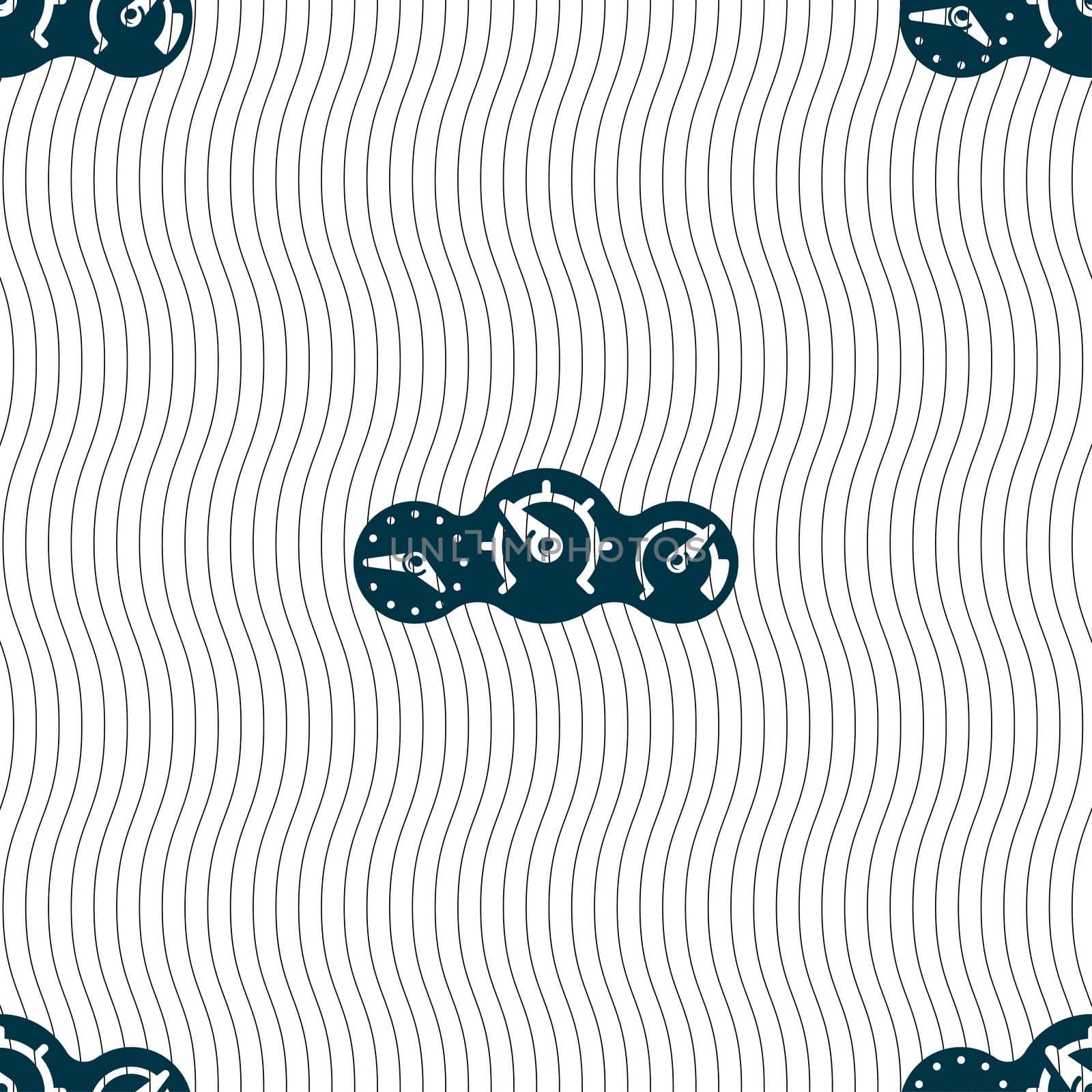 speed, speedometer icon sign. Seamless pattern with geometric texture. illustration