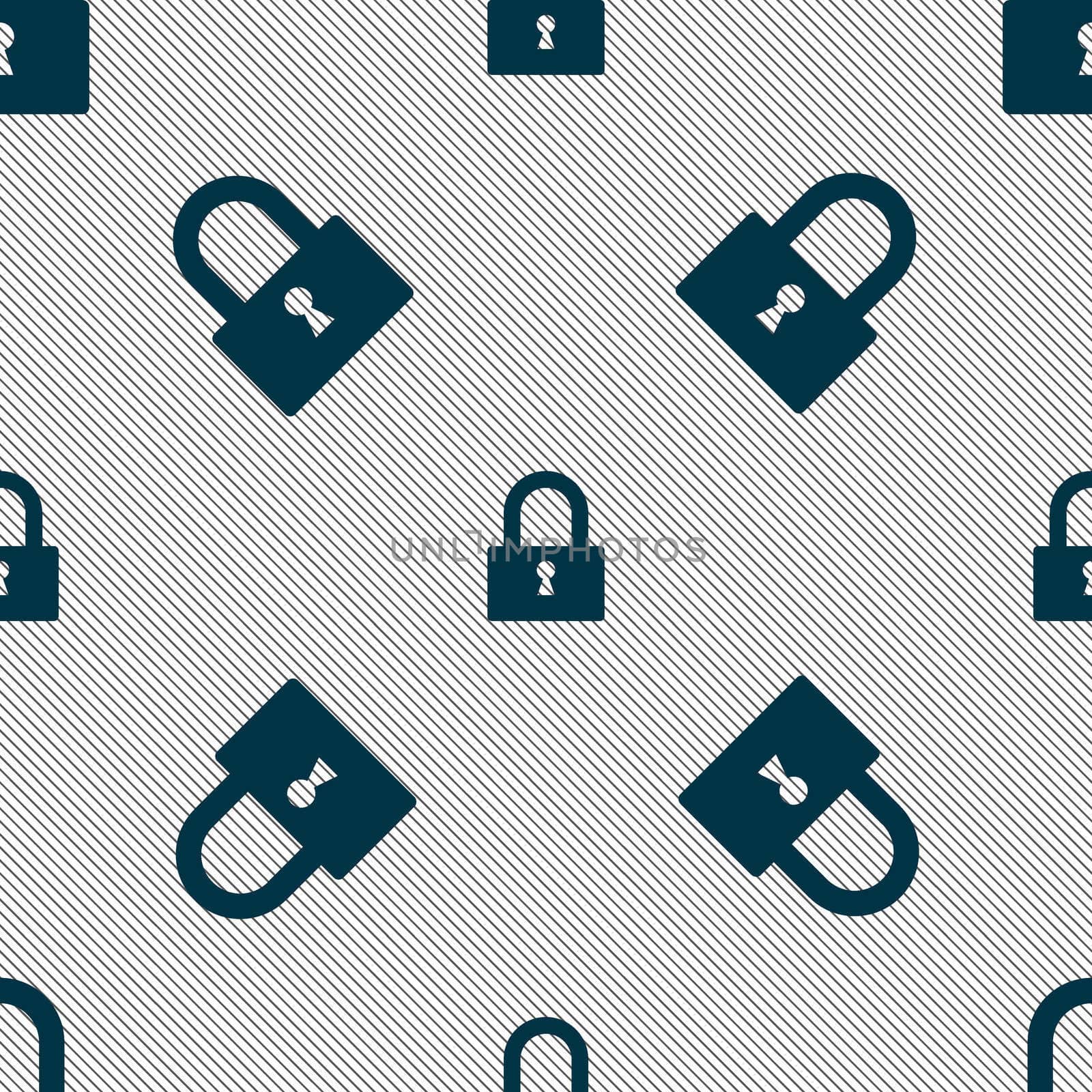 Lock sign icon. Locker symbol. Seamless pattern with geometric texture.  by serhii_lohvyniuk