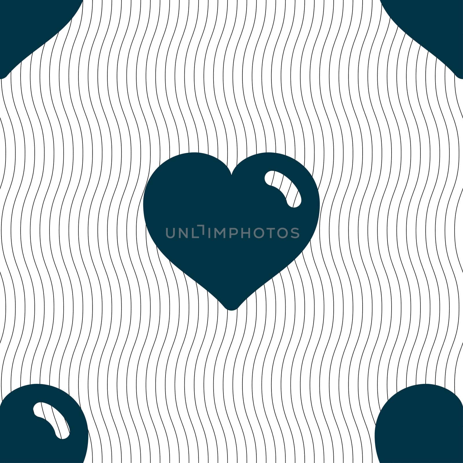 Heart, Love icon sign. Seamless pattern with geometric texture. illustration