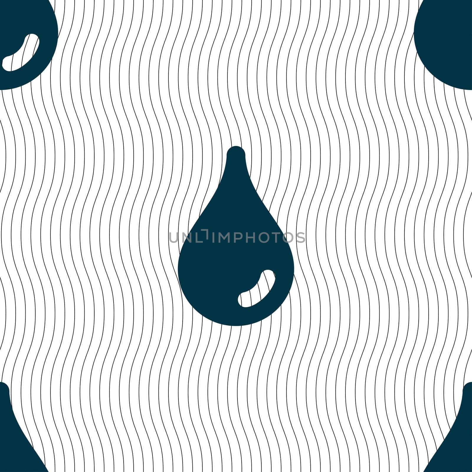 Water drop icon sign. Seamless pattern with geometric texture.  by serhii_lohvyniuk