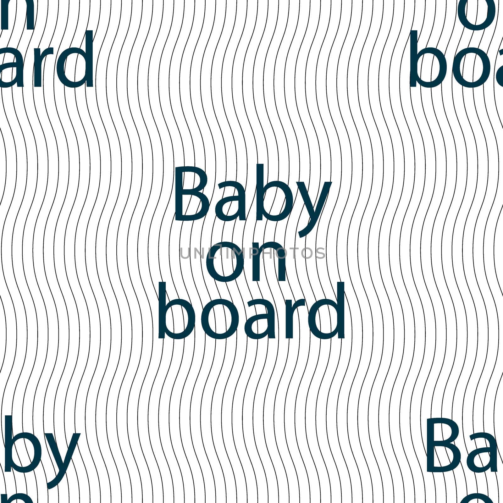 Baby on board sign icon. Infant in car caution symbol. Seamless pattern with geometric texture.  by serhii_lohvyniuk
