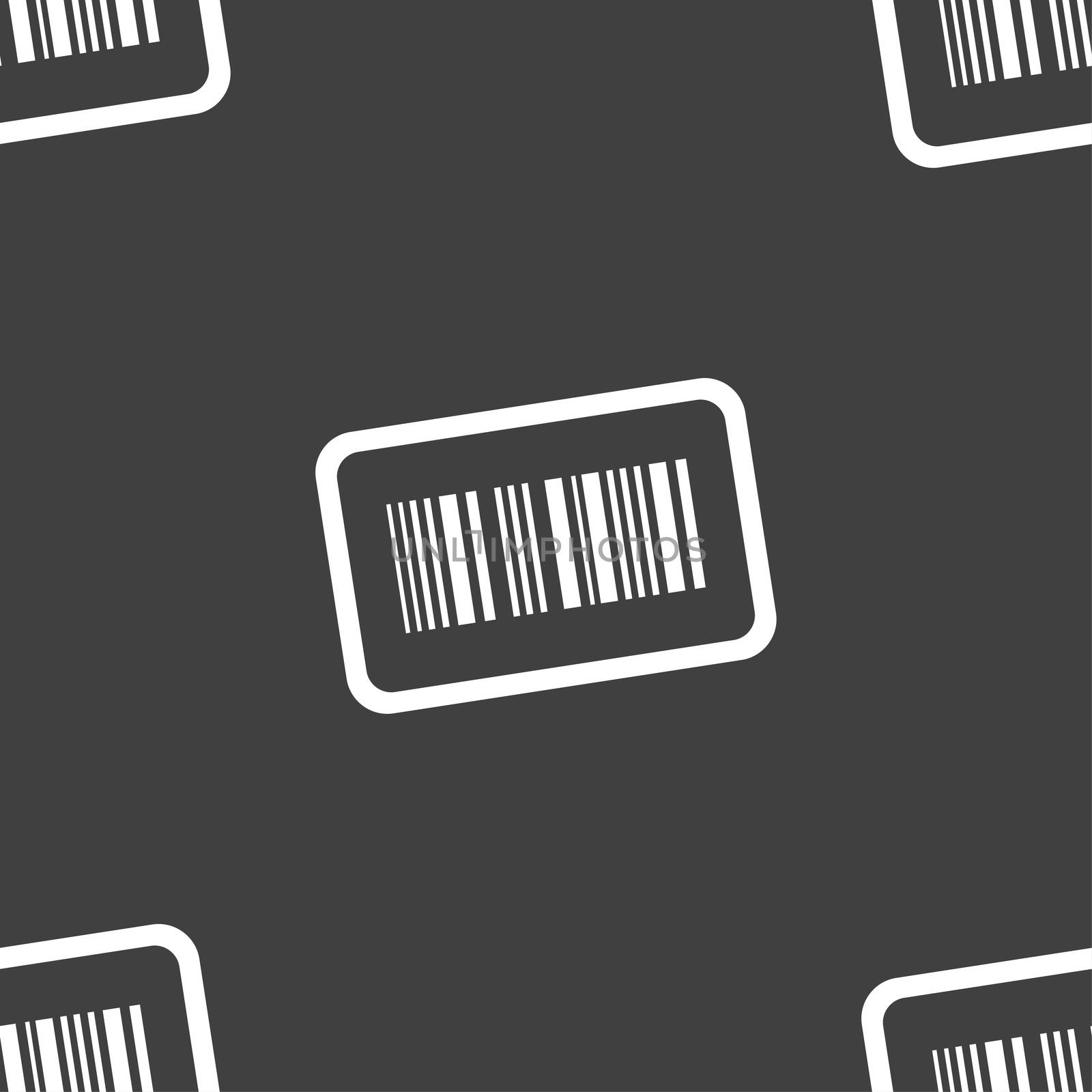 Barcode icon sign. Seamless pattern on a gray background. illustration